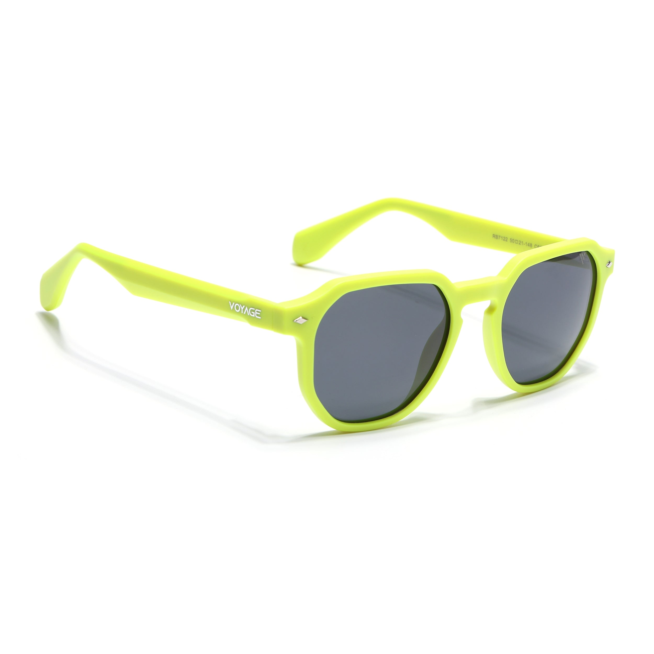 Prizm | Neon Yellow Hexagonal Polarized Sunglasses | Black Lens - PMG7273