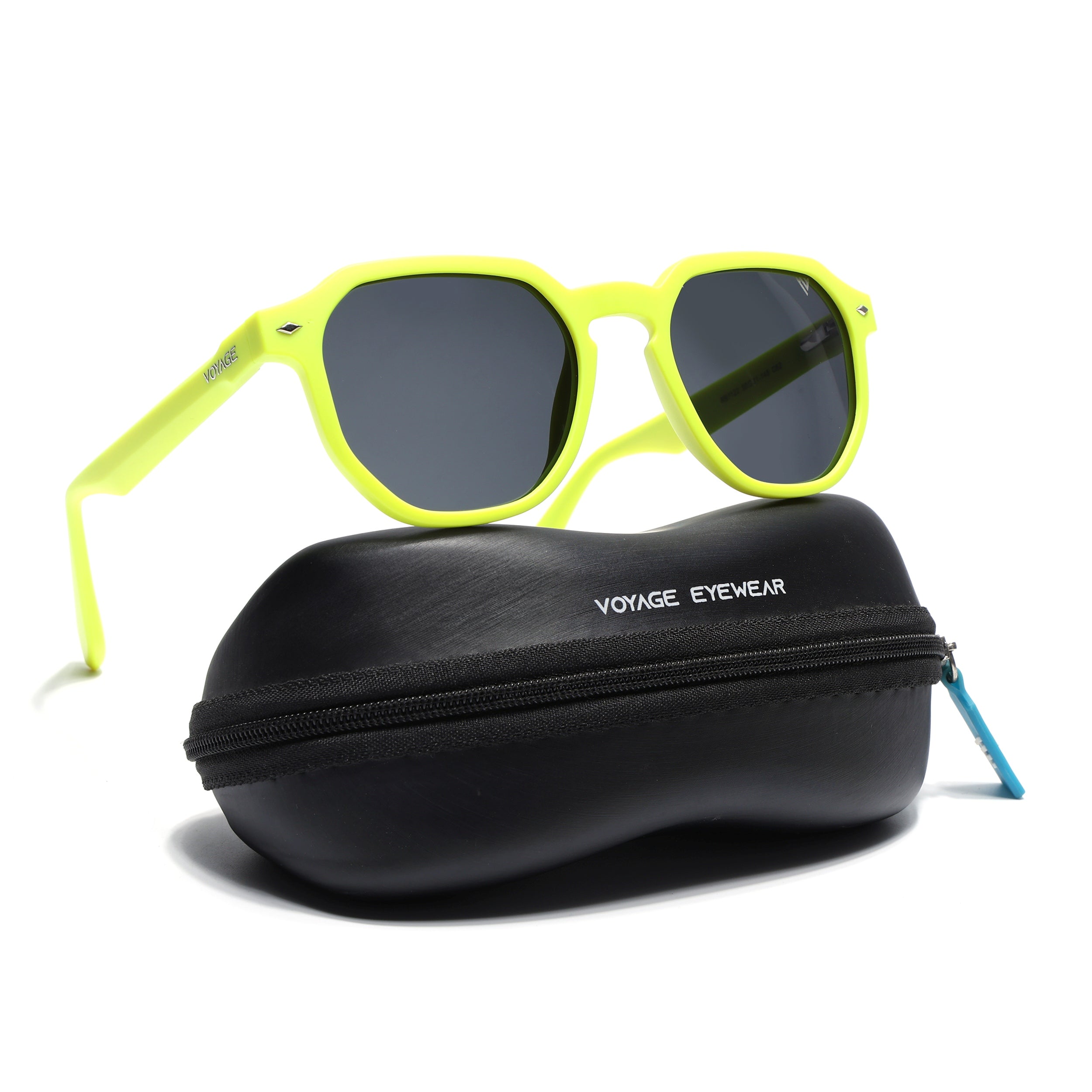 Prizm | Neon Yellow Hexagonal Polarized Sunglasses | Black Lens - PMG7273