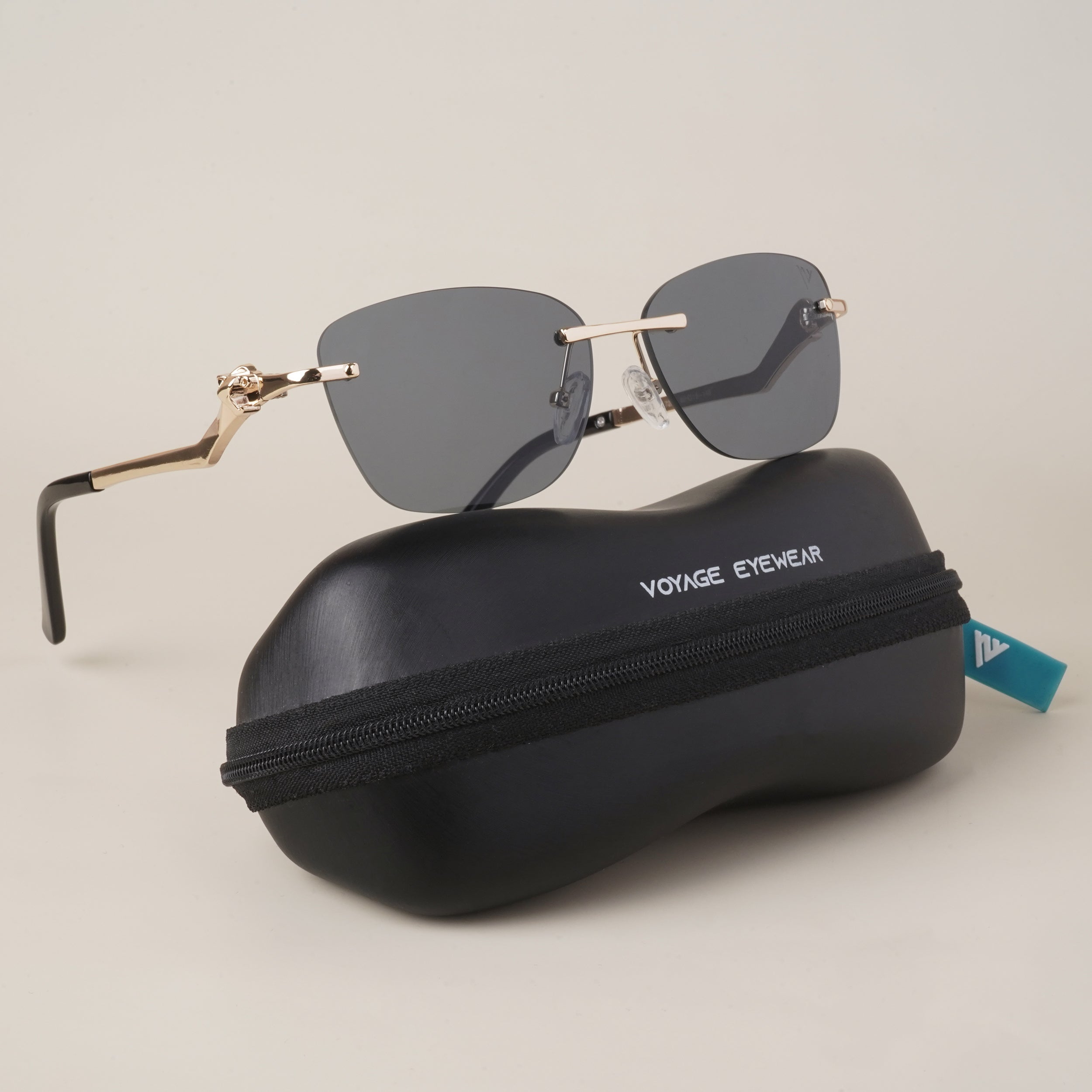 Voyage Golden Square Rim Less Sunglasses (7259MG3929)