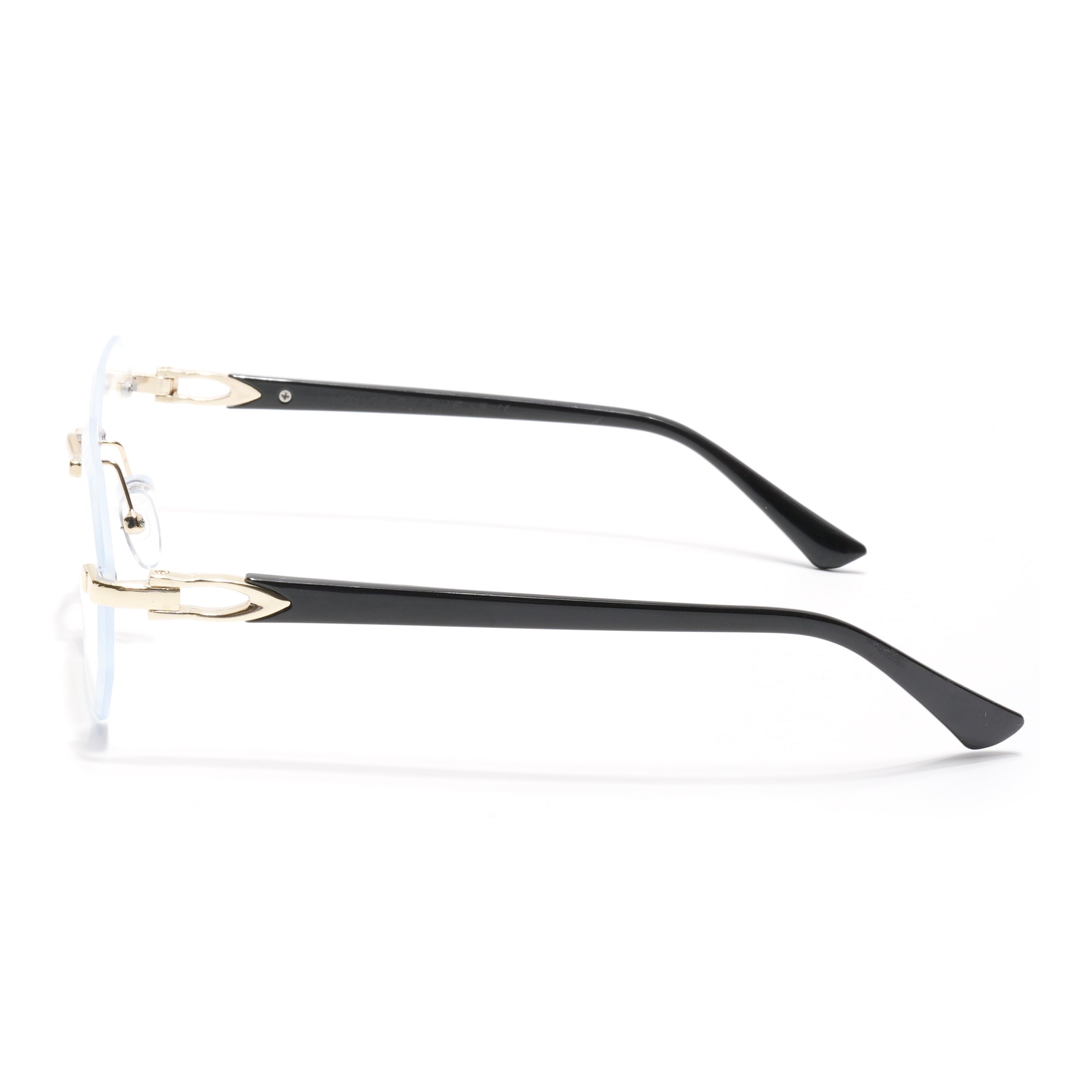 Rimless Sunglasses for Men & Women (Clear Lens | Golden Frame - MG7049)