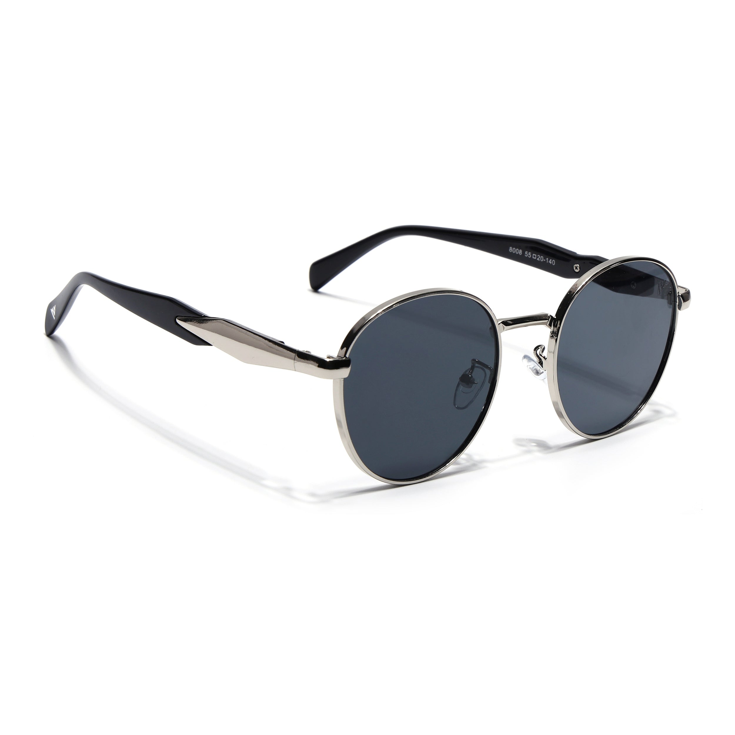 Round Sunglasses for Men & Women (Grey Lens | Silver Frame - MG7142)