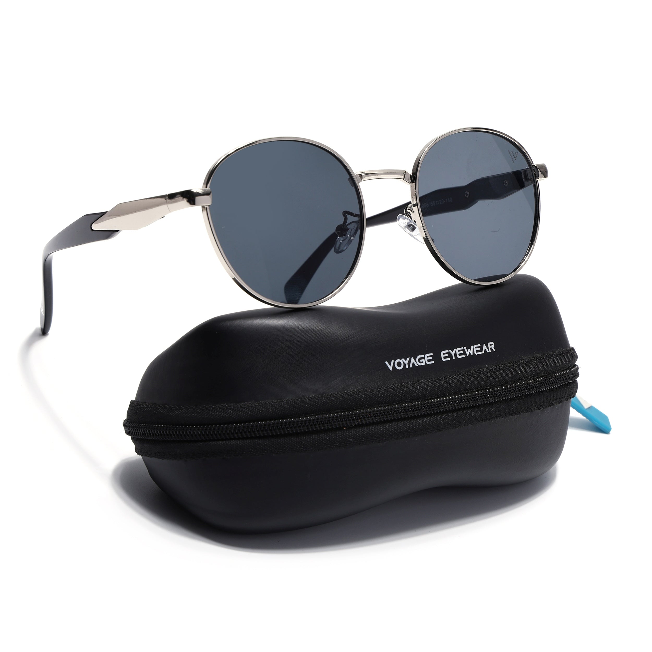 Round Sunglasses for Men & Women (Grey Lens | Silver Frame - MG7142)