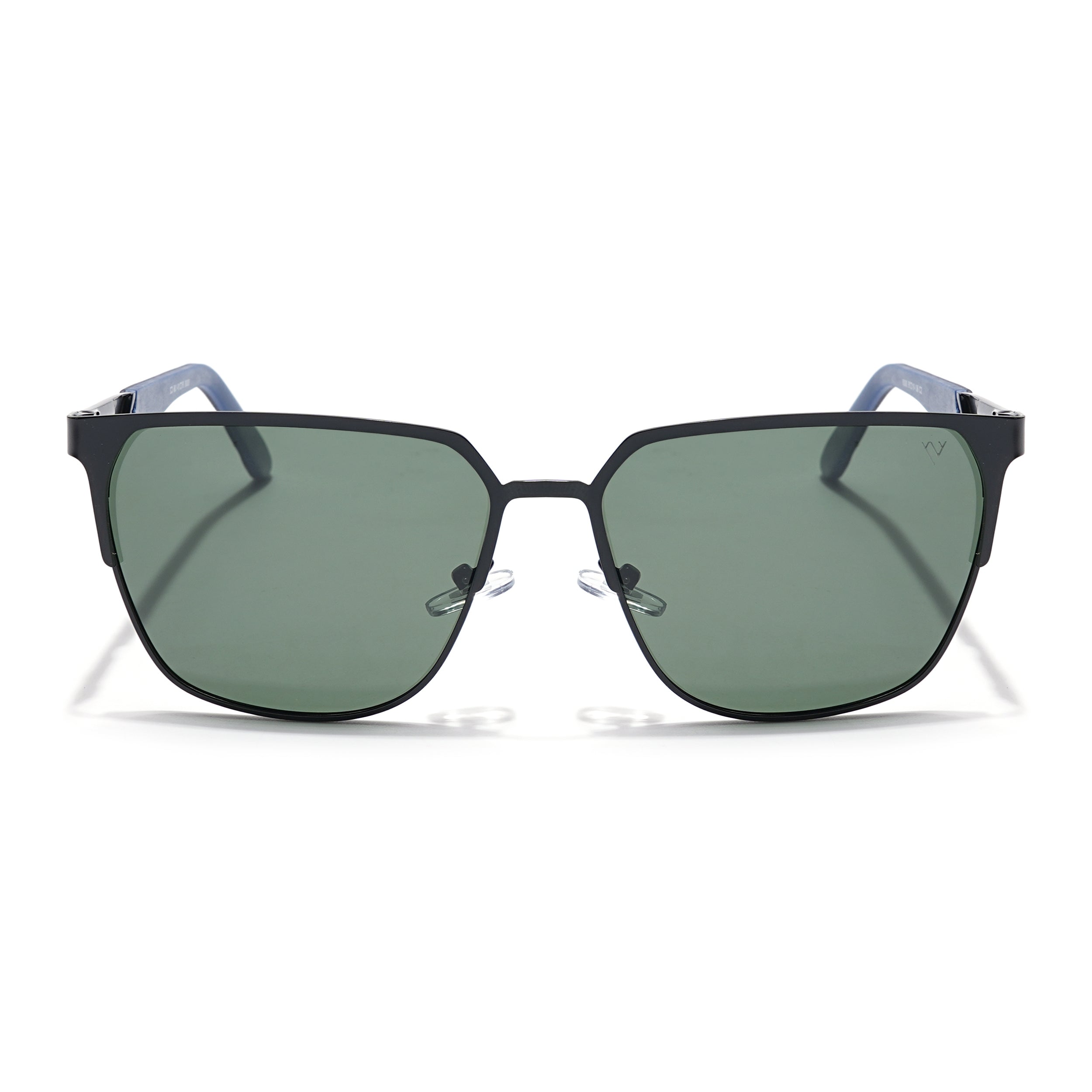 Square Polarized Sunglasses (Green Lens | Black Frame - PMG5609)