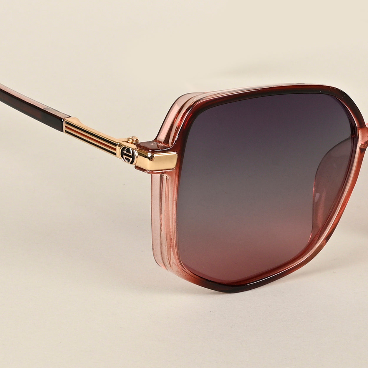 Voyage Grey & Pink Square Polarized Sunglasses for Women (8208PMG4248)
