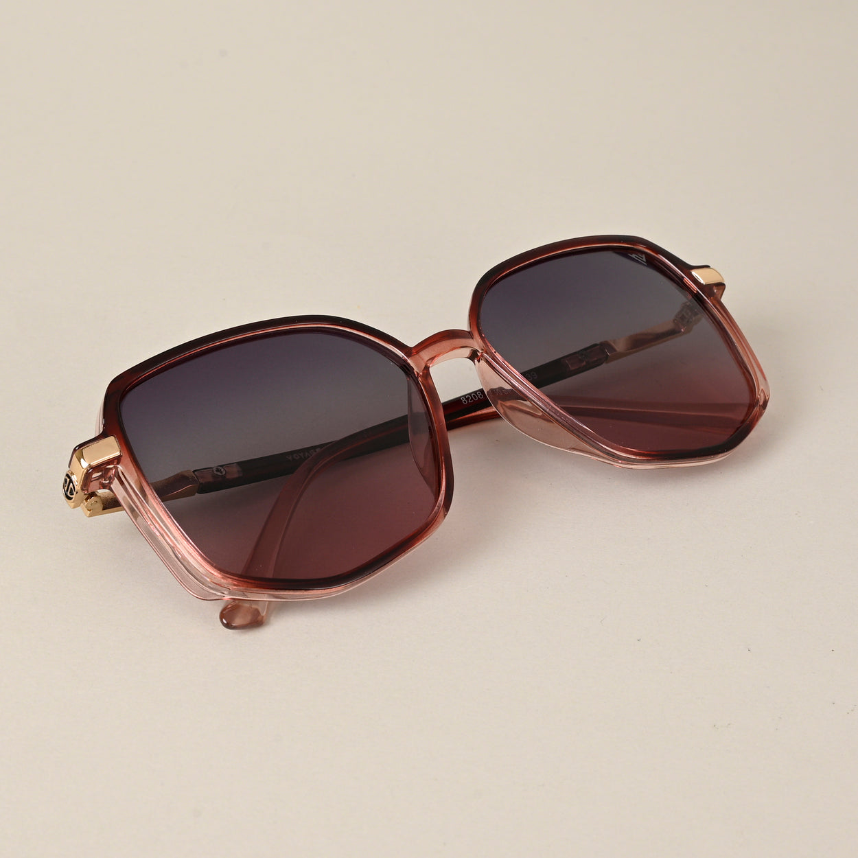 Voyage Grey & Pink Square Polarized Sunglasses for Women (8208PMG4248)