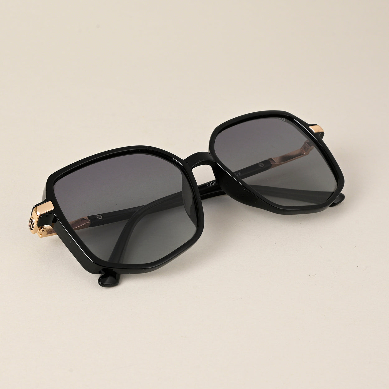 Voyage Black Square Polarized Sunglasses for Women (8208PMG4249)