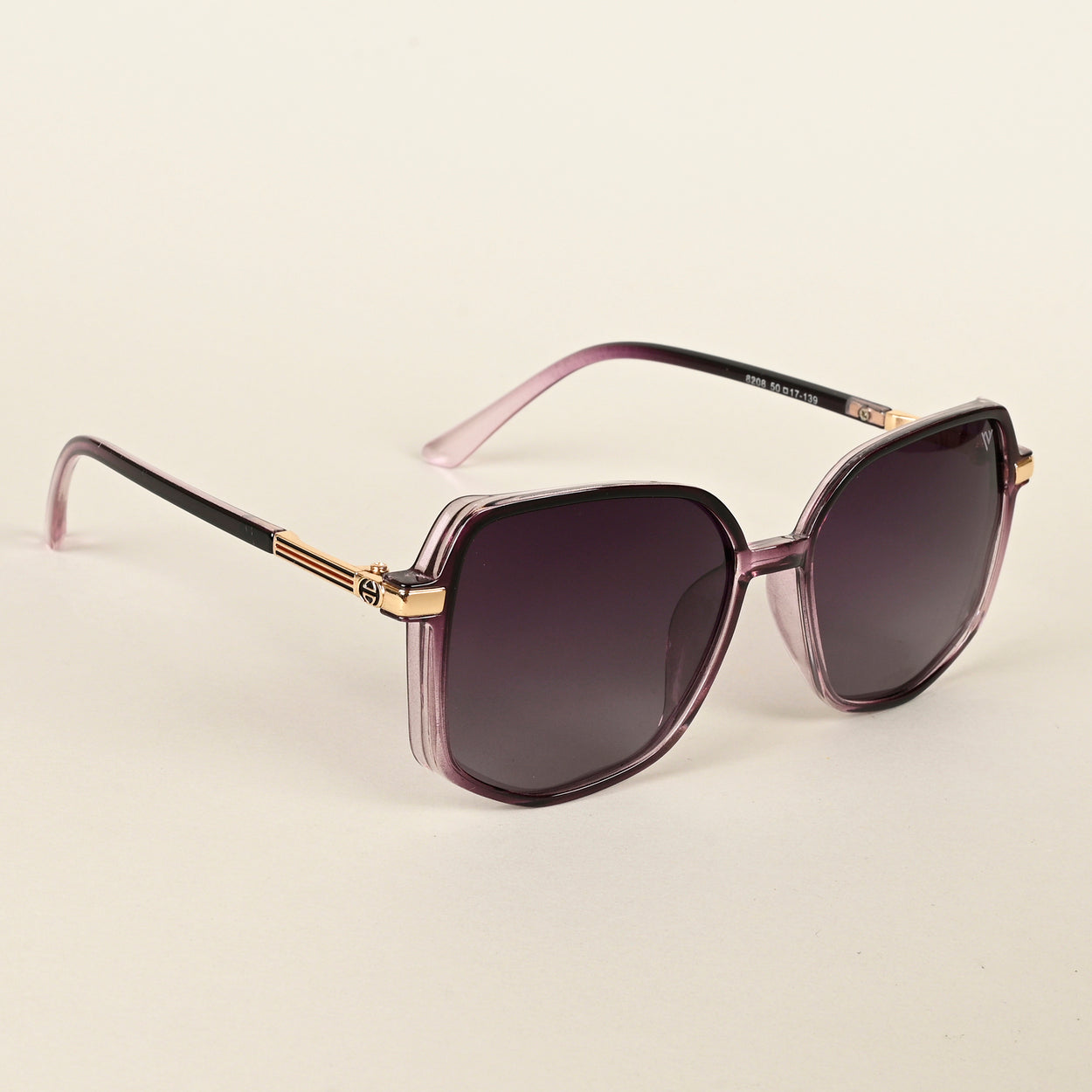 Voyage Purple & Clear Square Polarized Sunglasses for Women - PMG4250
