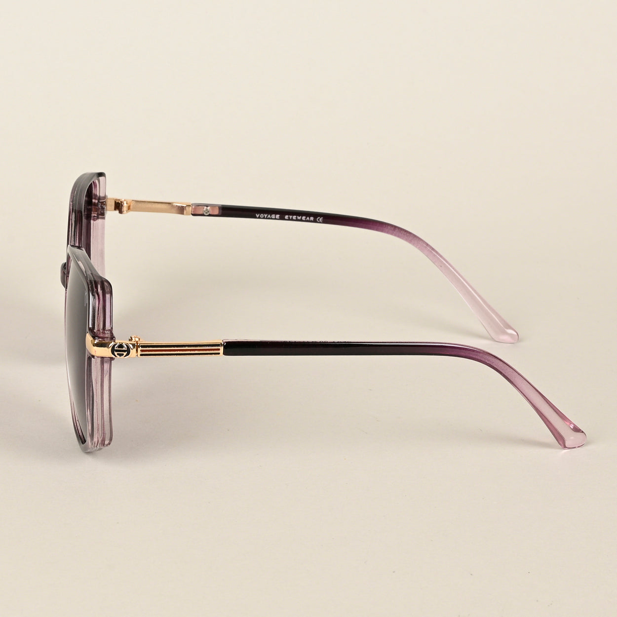 Voyage Purple & Clear Square Polarized Sunglasses for Women - PMG4250