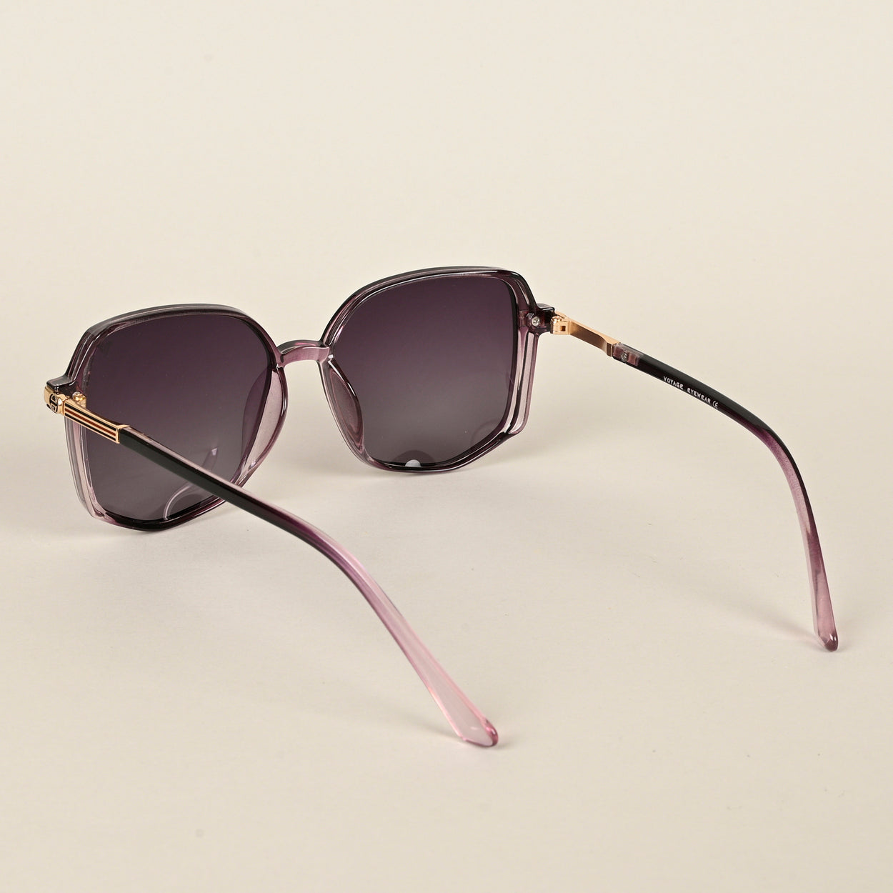 Voyage Purple & Clear Square Polarized Sunglasses for Women - PMG4250
