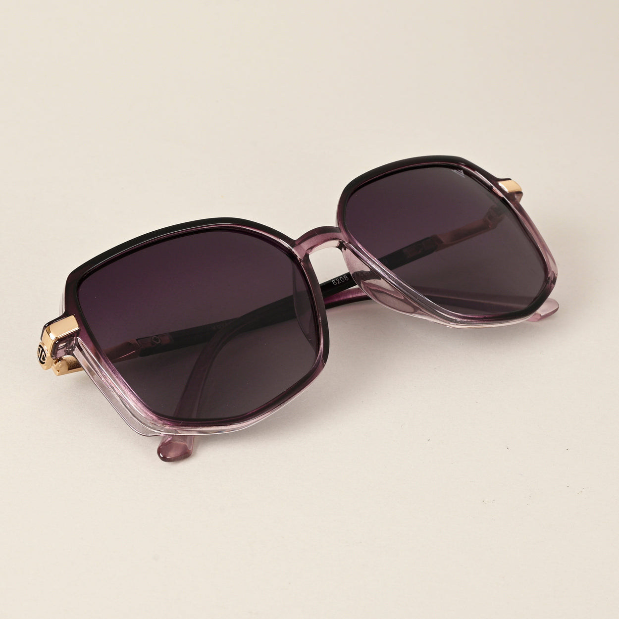 Voyage Purple & Clear Square Polarized Sunglasses for Women - PMG4250