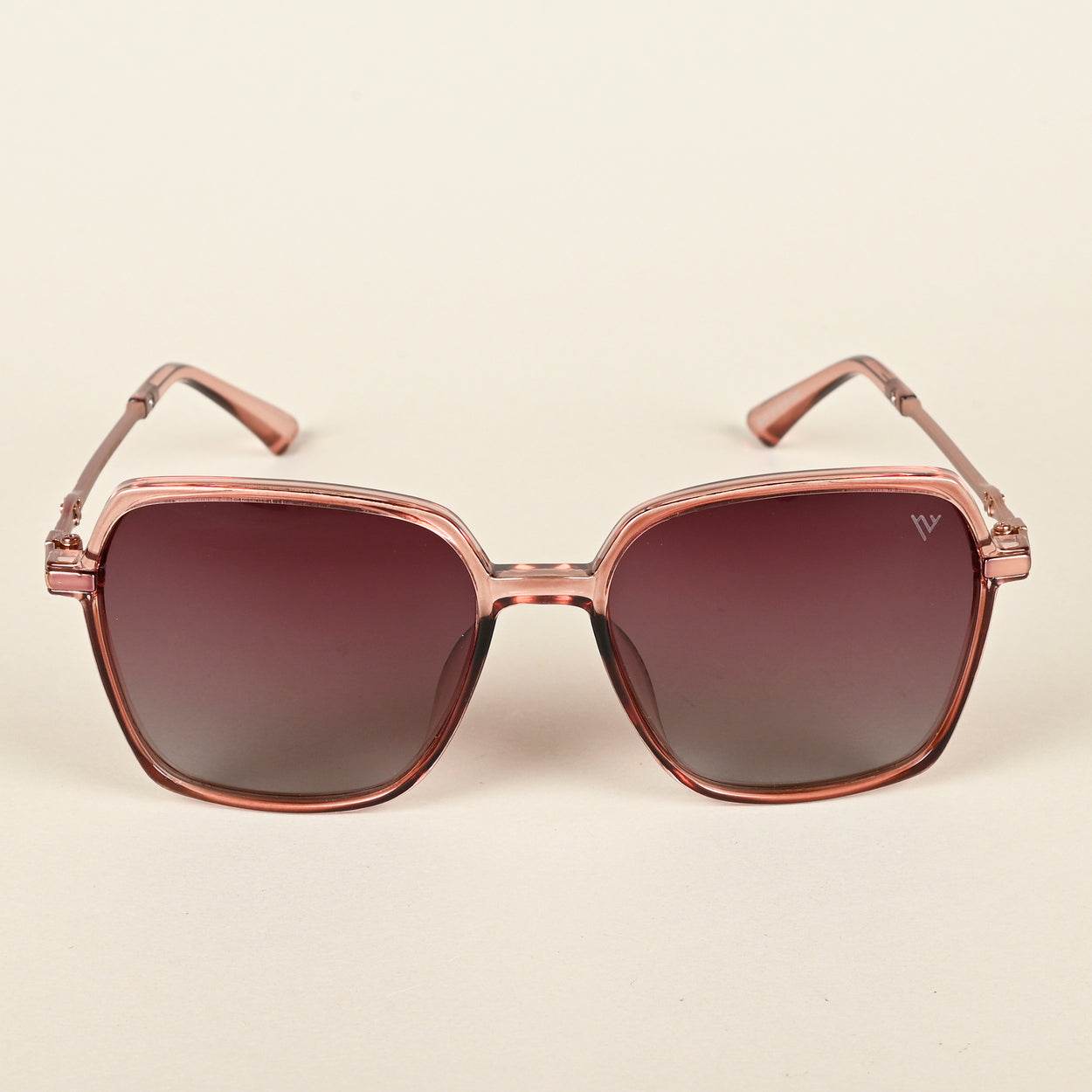 Voyage Red & Grey Square Polarized Sunglasses for Women - PMG4274