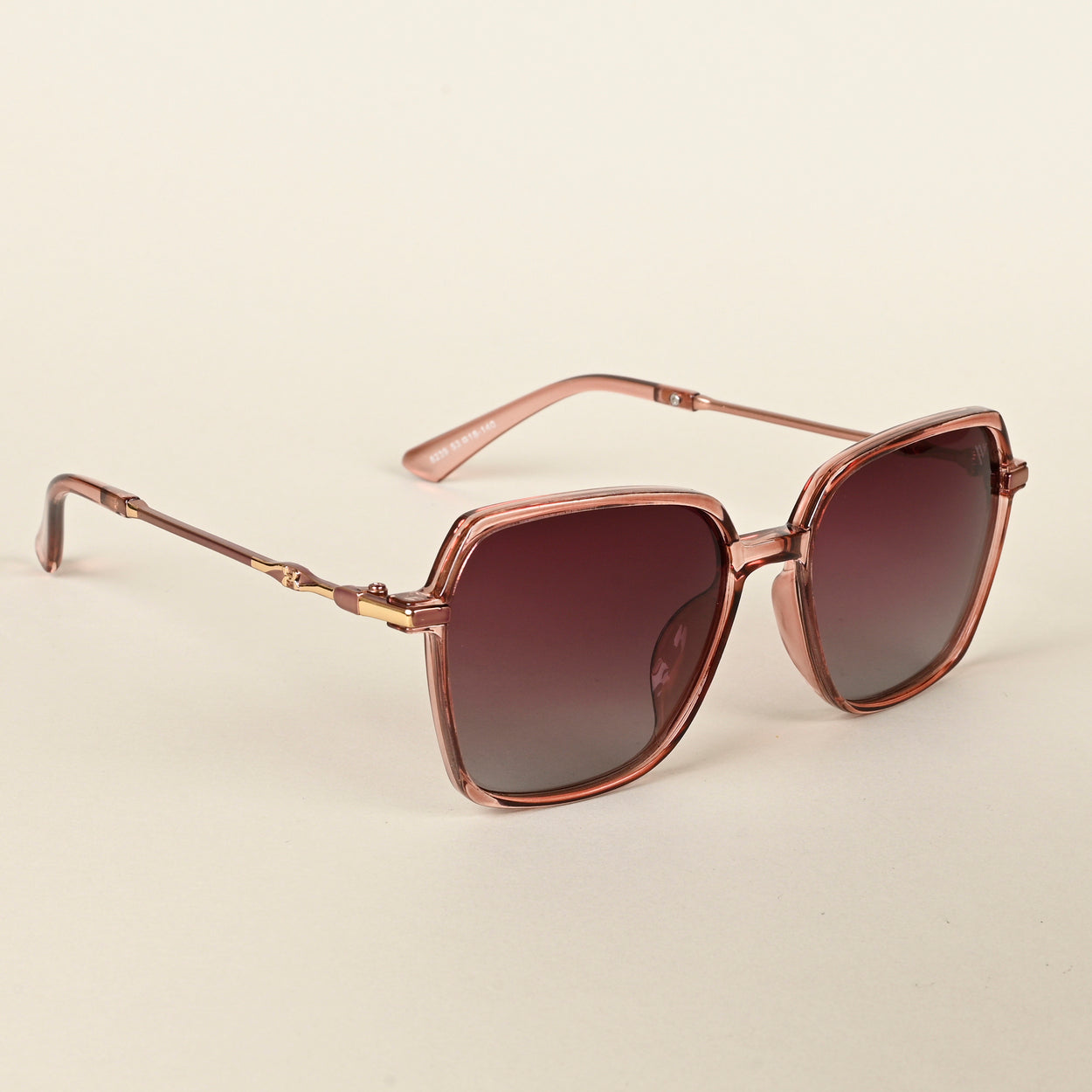 Voyage Red & Grey Square Polarized Sunglasses for Women - PMG4274