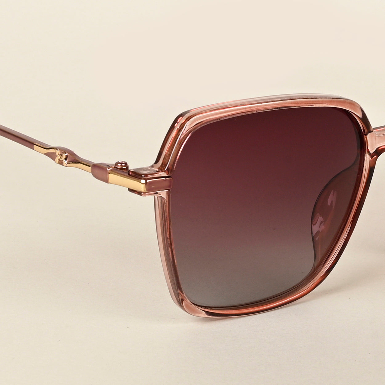 Voyage Red & Grey Square Polarized Sunglasses for Women - PMG4274