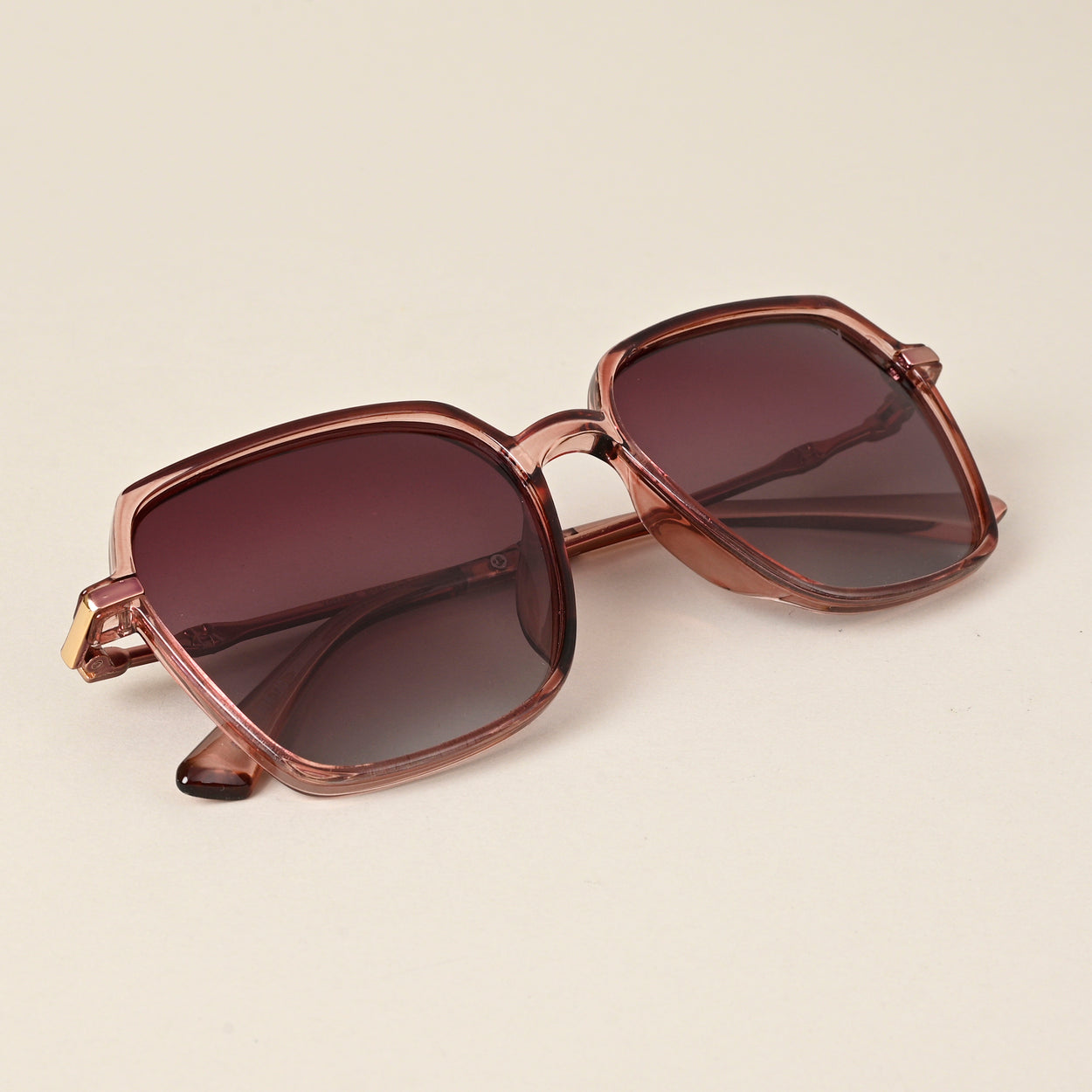 Voyage Red & Grey Square Polarized Sunglasses for Women - PMG4274