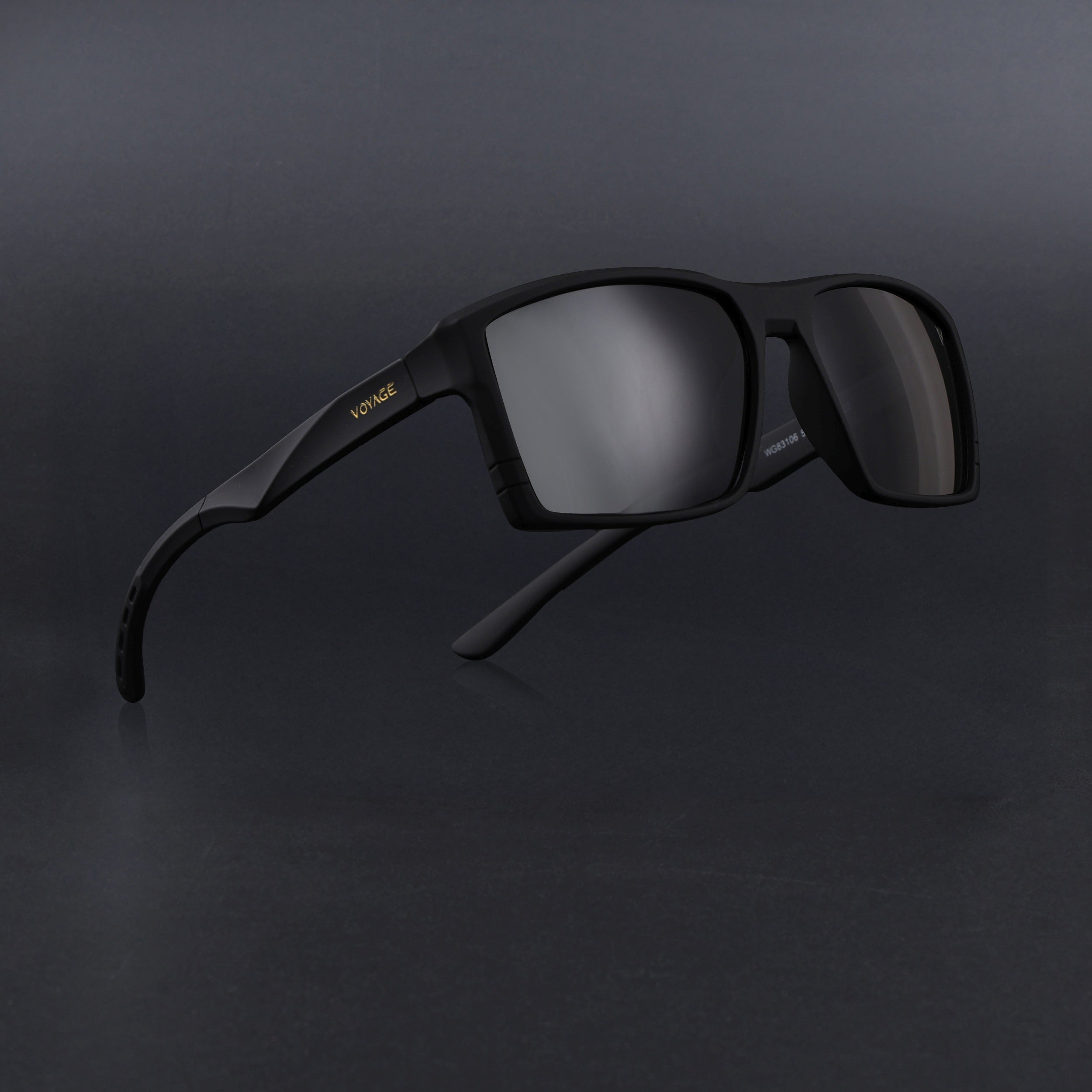 Square Polarized Sunglasses | Black Lens | Black Frame - PMG6743