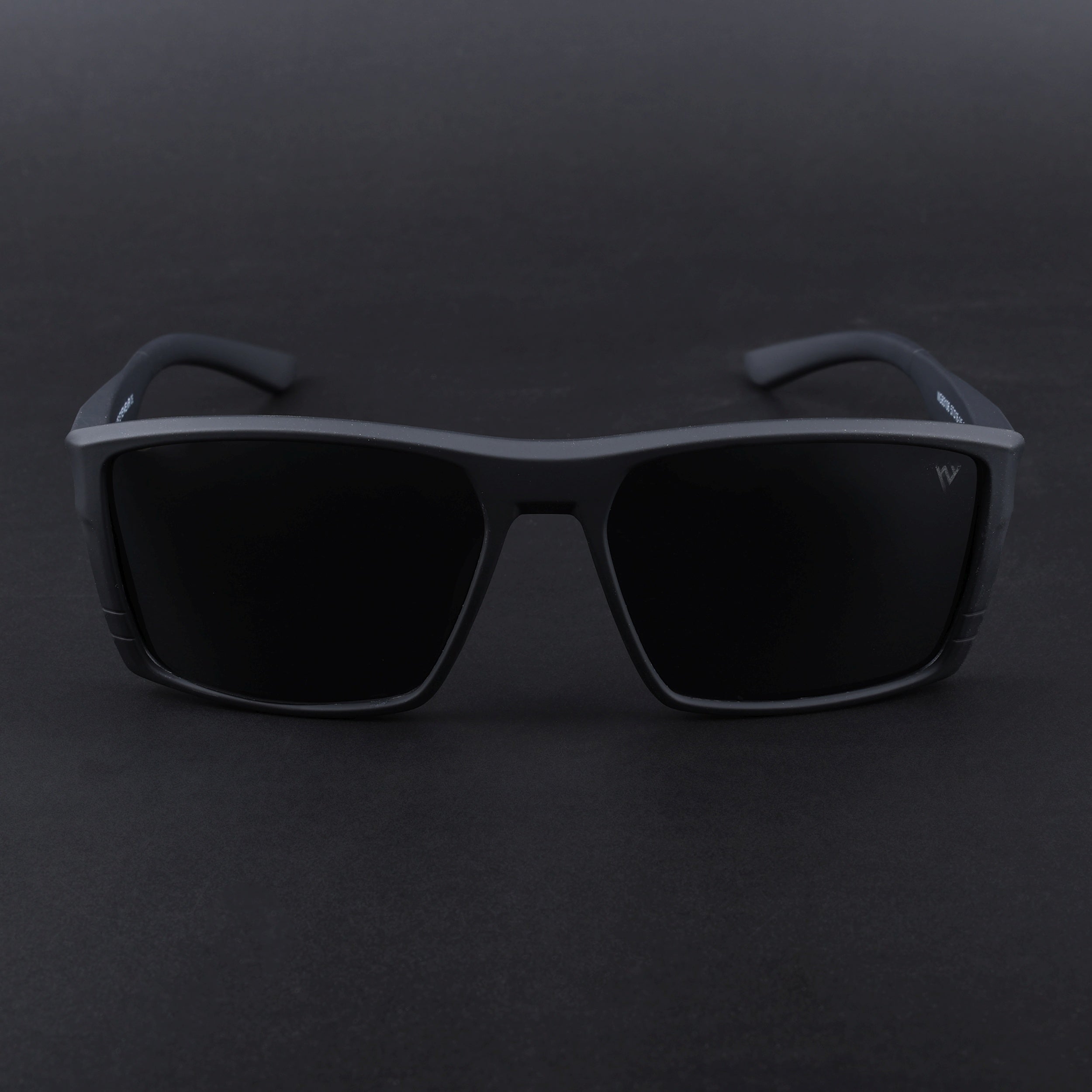 Square Polarized Sunglasses | Black Lens | Black Frame - PMG6743
