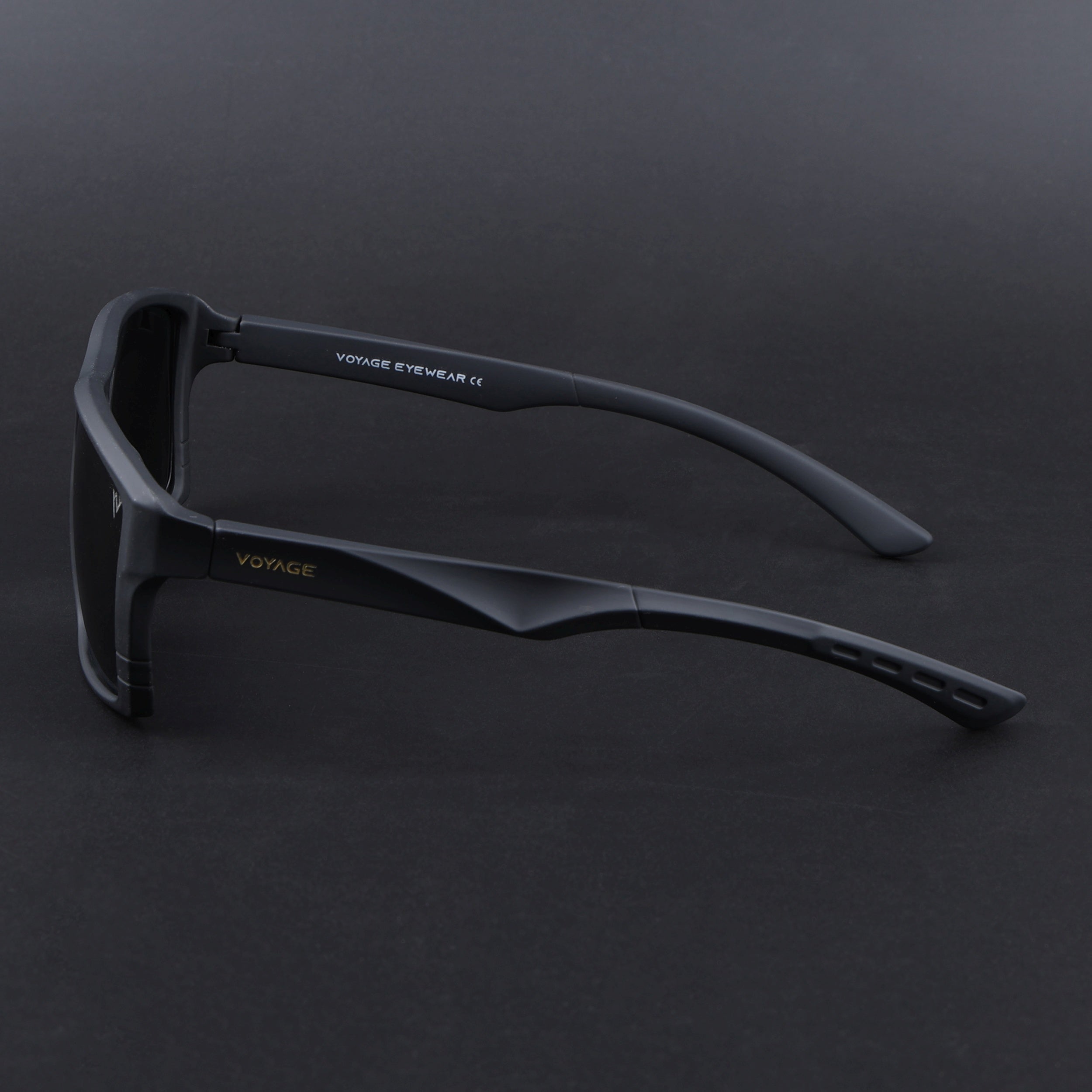 Square Polarized Sunglasses | Black Lens | Black Frame - PMG6743
