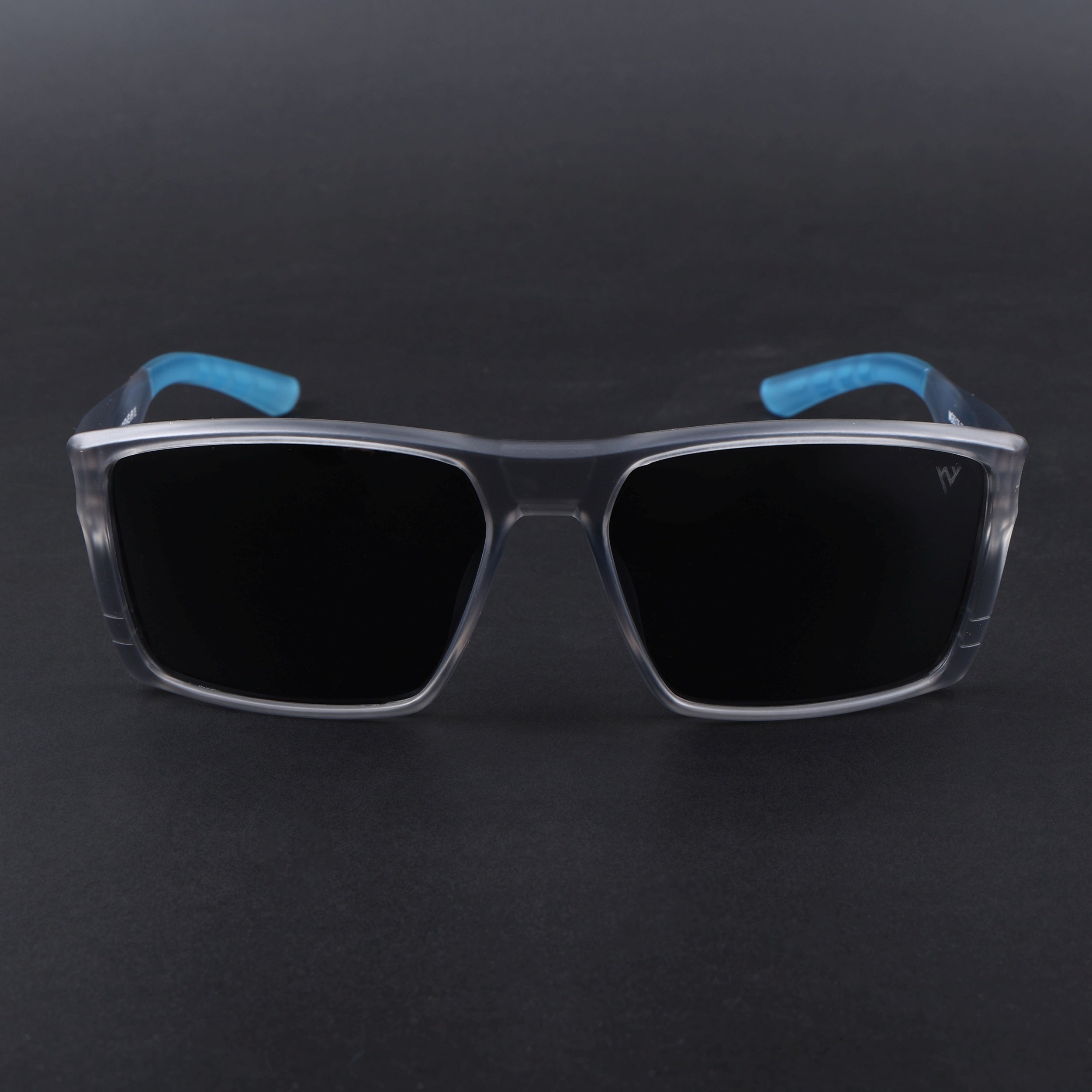 Square Polarized Sunglasses | Black Lens | Grey Frame - PMG6744