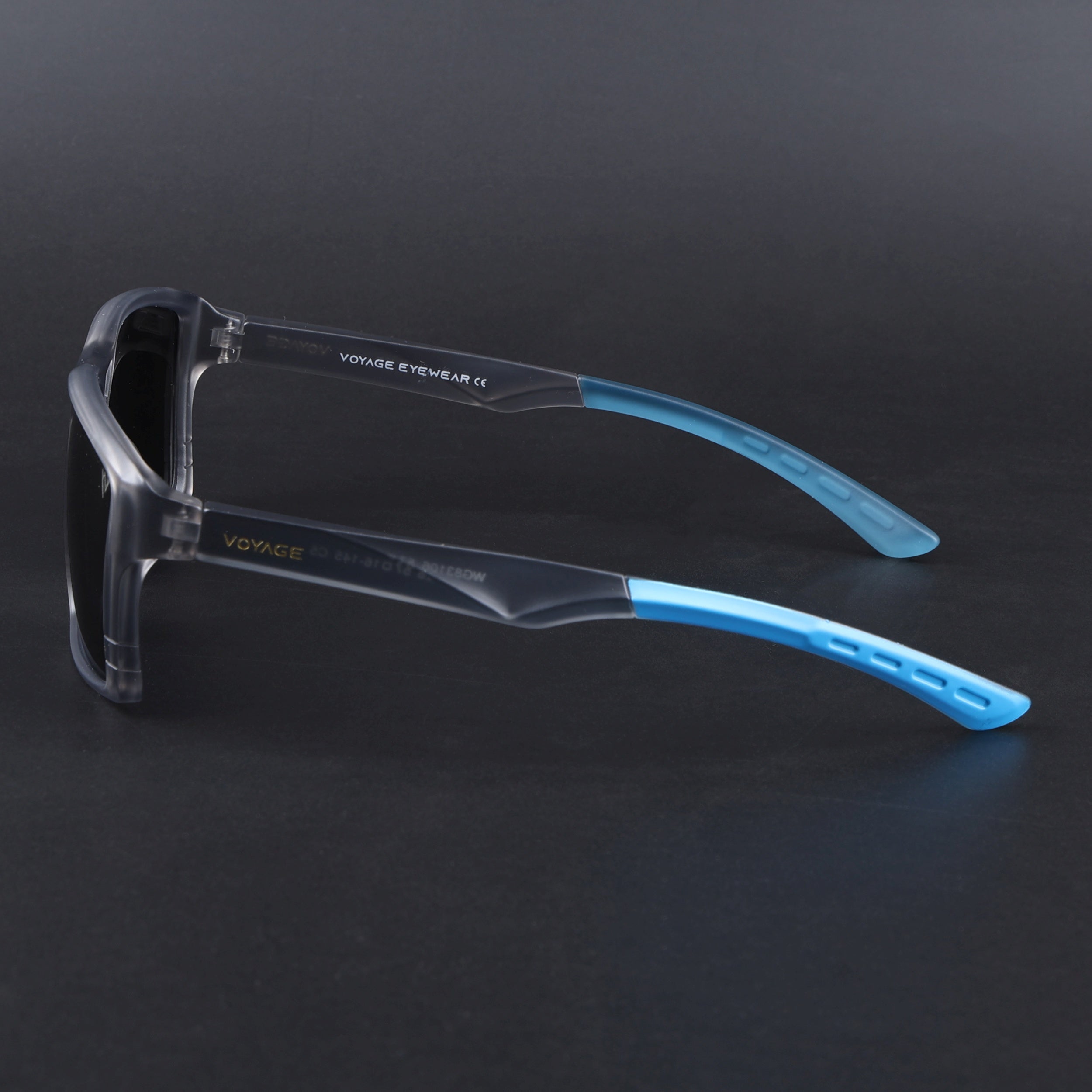 Square Polarized Sunglasses | Black Lens | Grey Frame - PMG6744