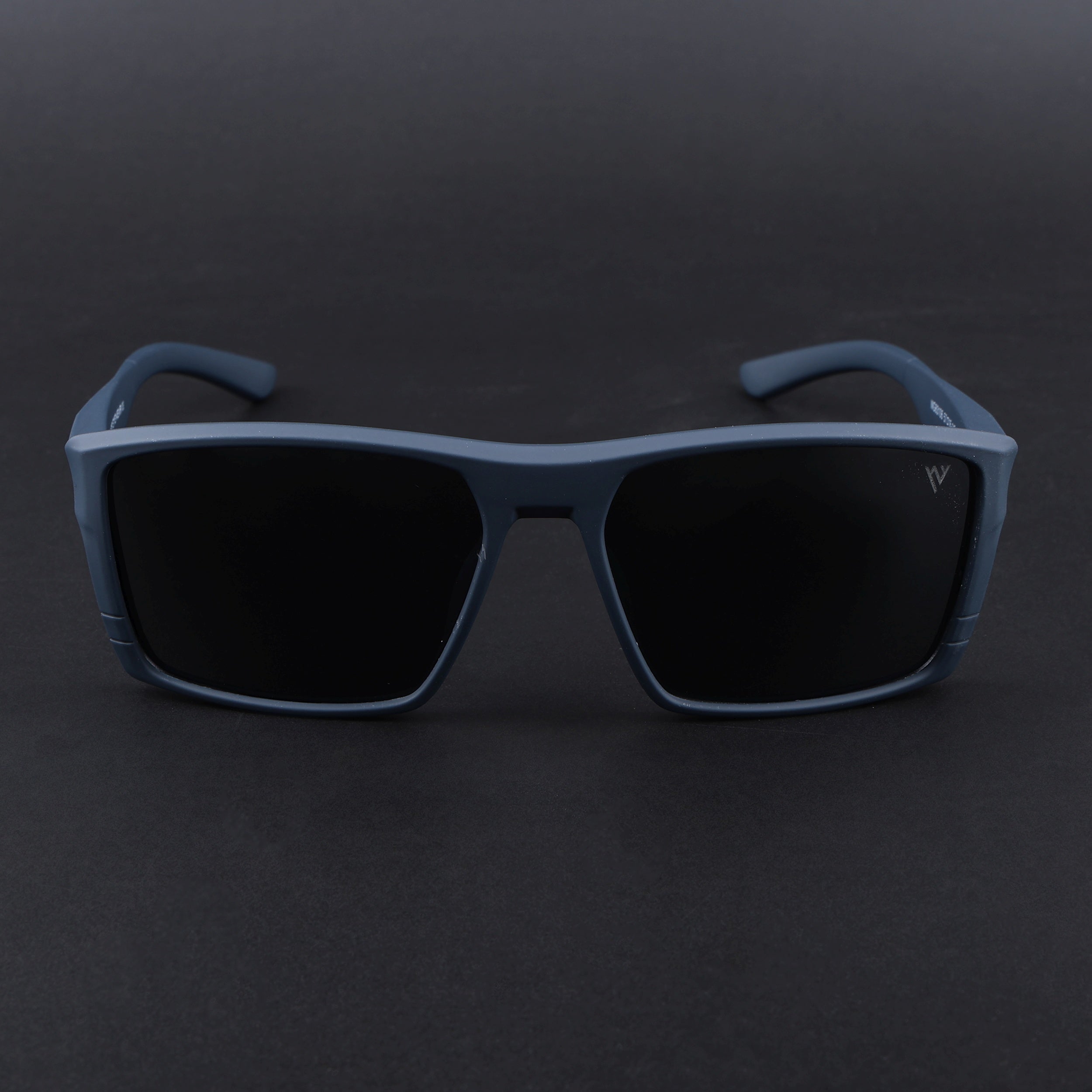 Square Polarized Sunglasses | Black Lens | Navy Blue Frame - PMG6746