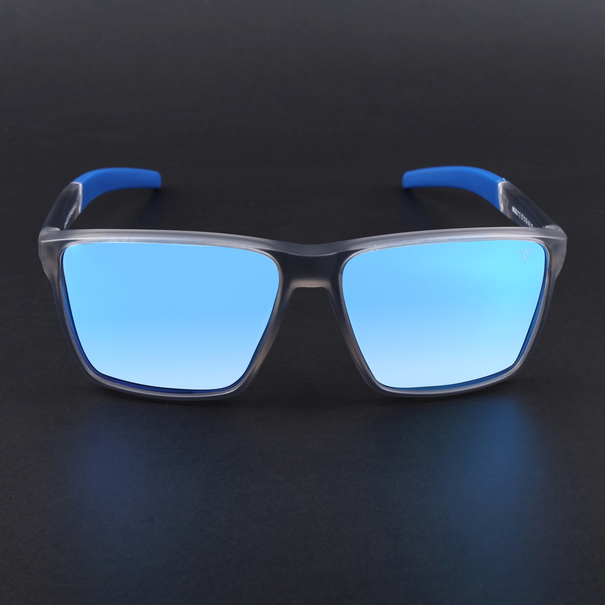 Wayfarer Polarized Sunglasses | Blue Lens | Grey Frame - PMG6750