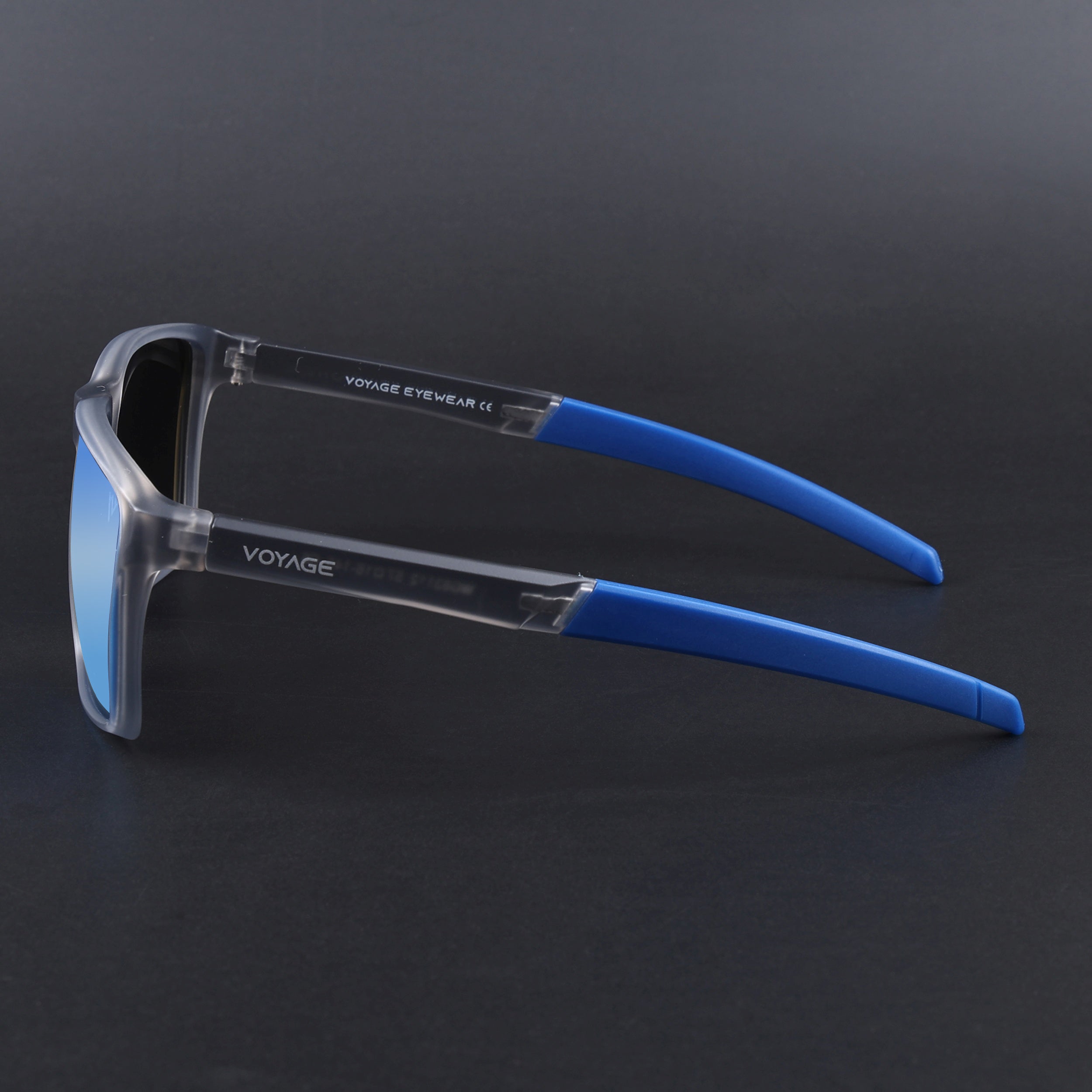 Wayfarer Polarized Sunglasses | Blue Lens | Grey Frame - PMG6750