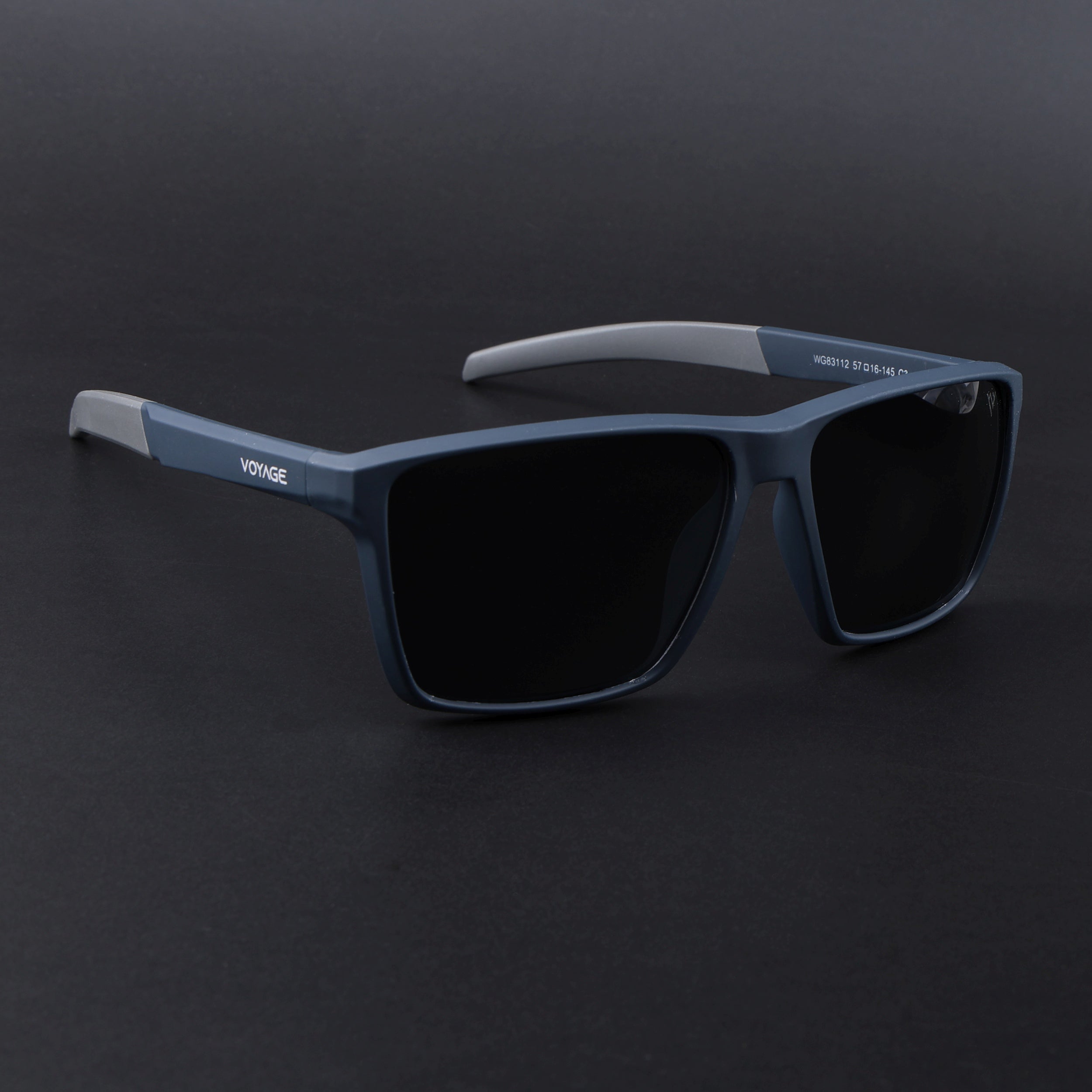 Wayfarer Polarized Sunglasses| Black Lens | Navy Blue Frame - PMG6751