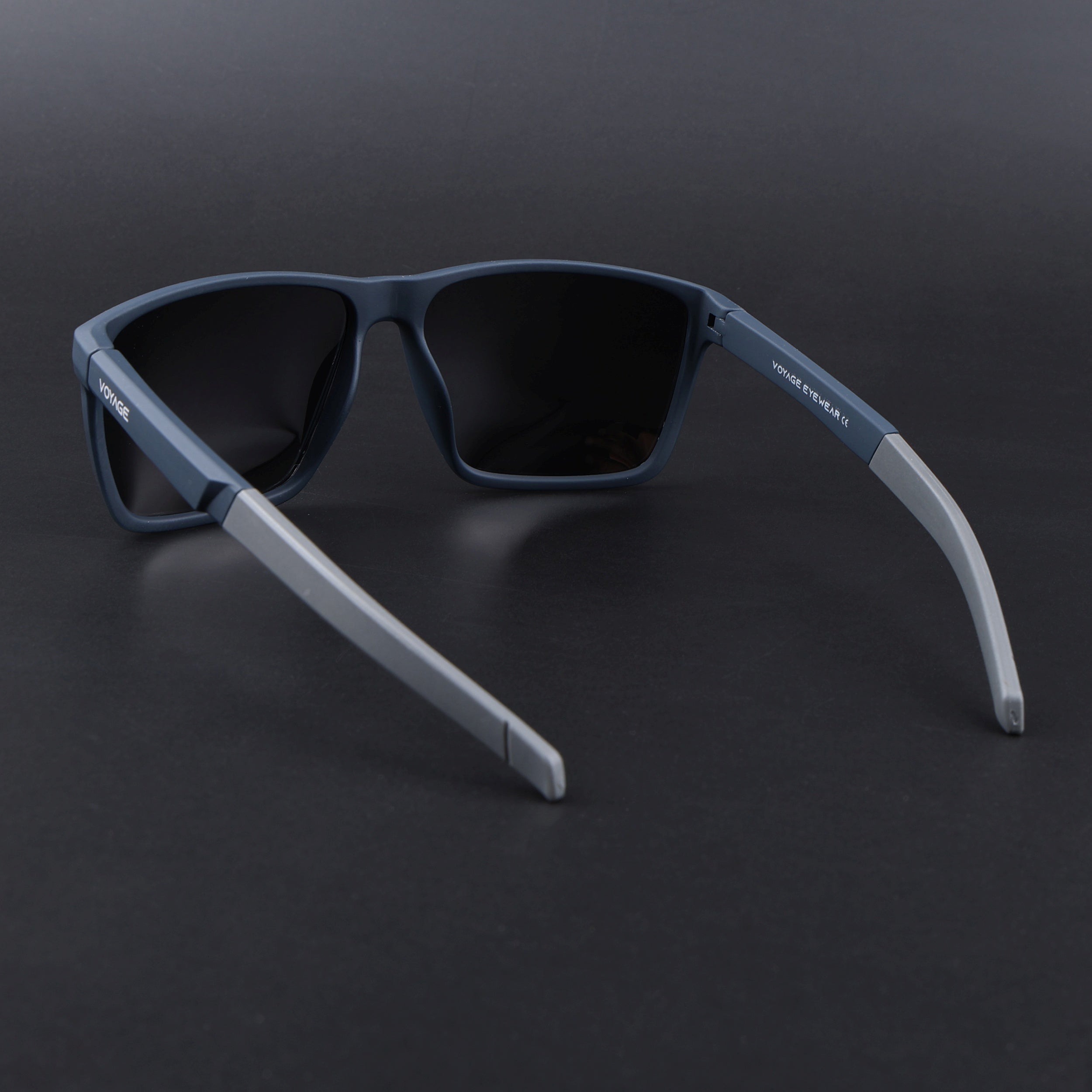 Wayfarer Polarized Sunglasses| Black Lens | Navy Blue Frame - PMG6751