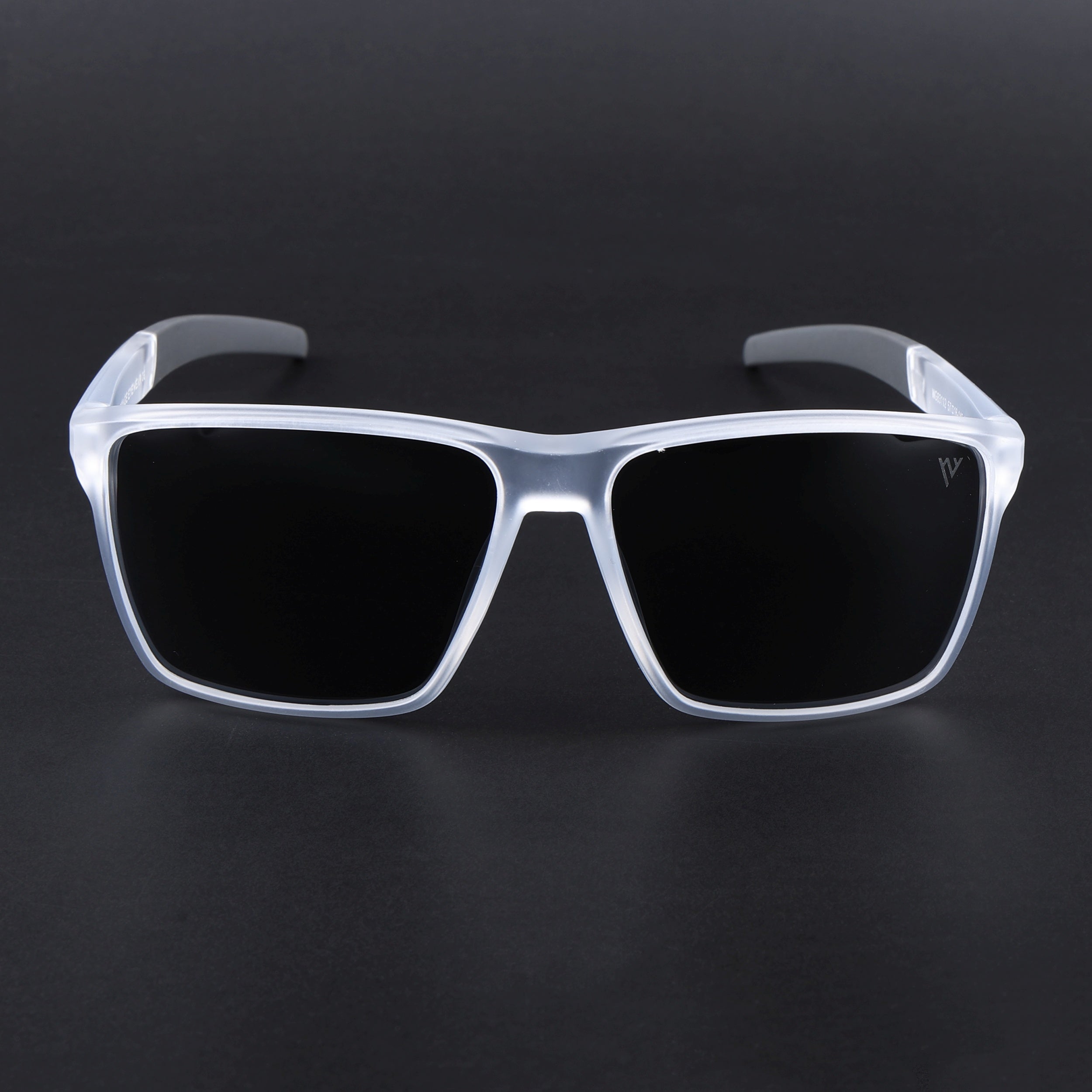 Wayfarer Polarized Sunglasses | Black Lens | Transparent Frame - PMG6752