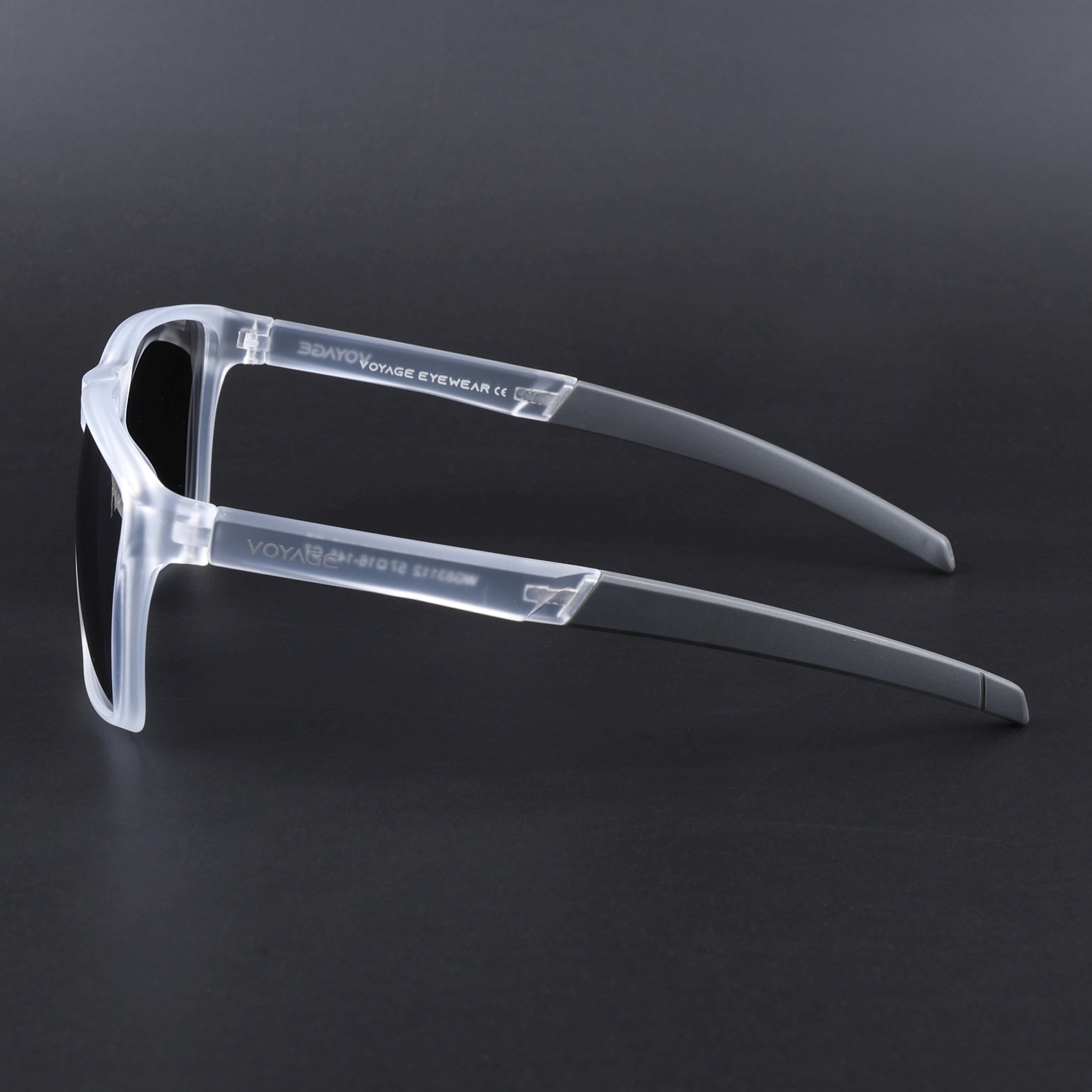 Wayfarer Polarized Sunglasses | Black Lens | Transparent Frame - PMG6752