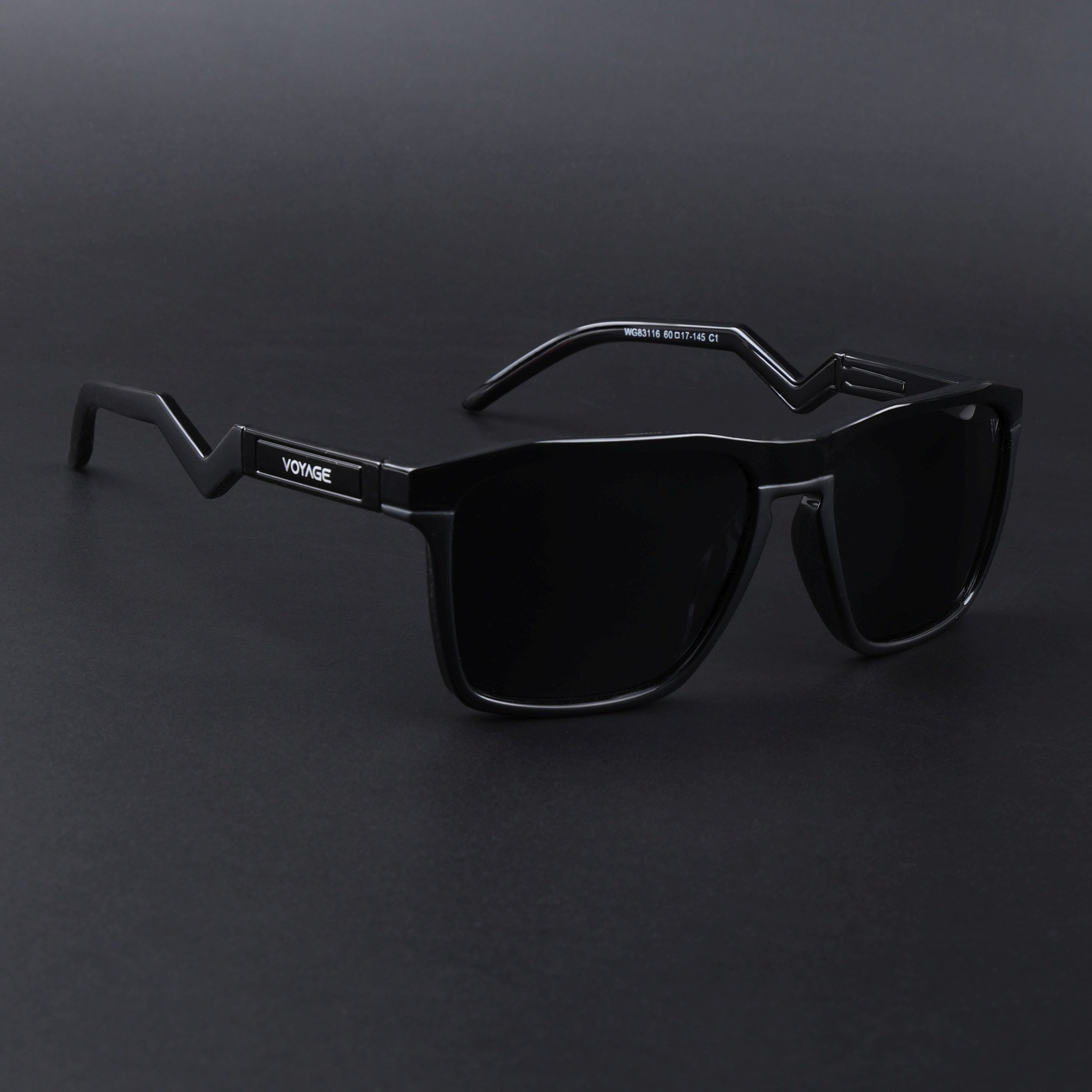 Radar 2.0 | Wayfarer Polarized Sunglasses Black Lens | Shine Black Frame - PMG6753