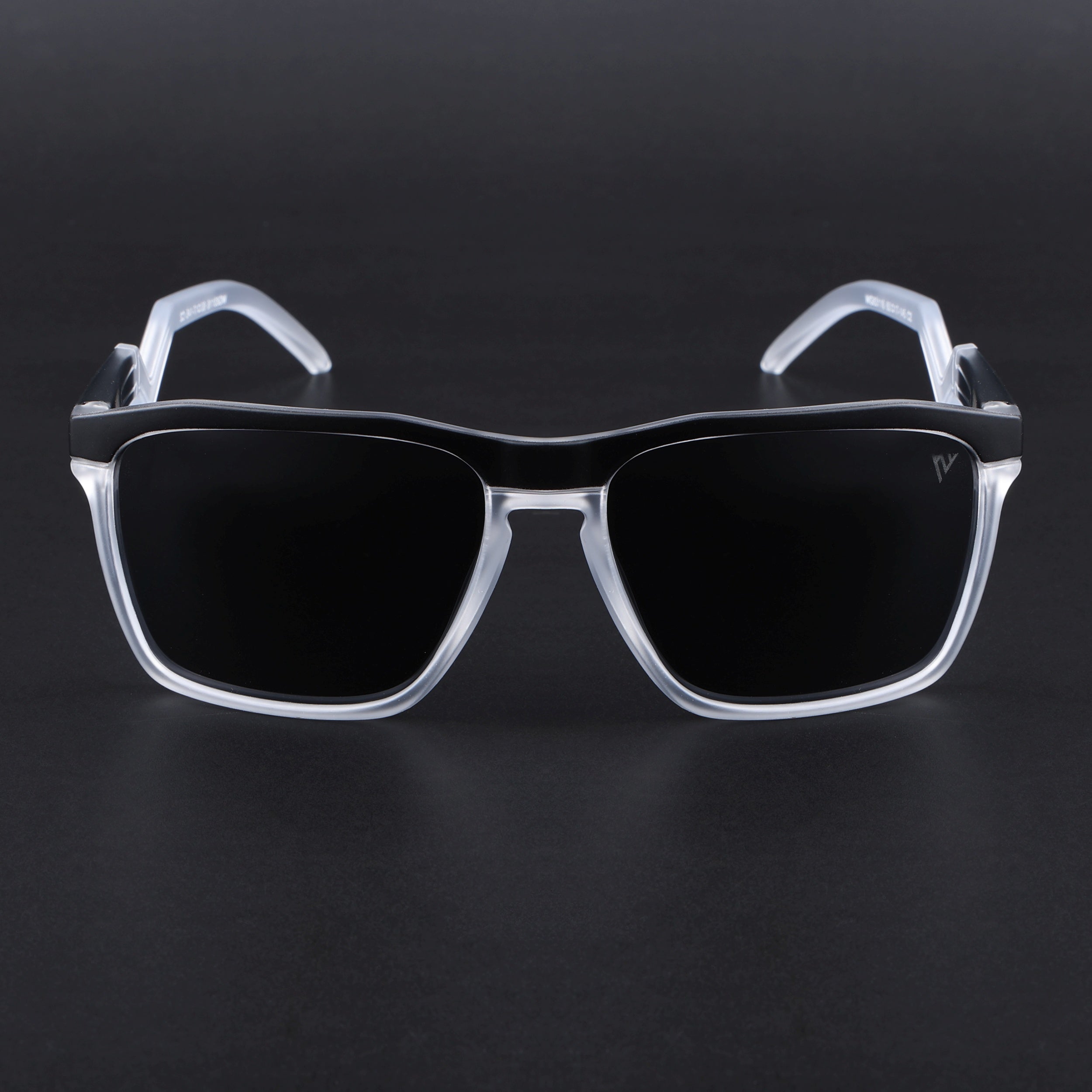 Radar 2.0 | Wayfarer Polarized Sunglasses | Black Lens | Black & Transparent Frame - PMG6755