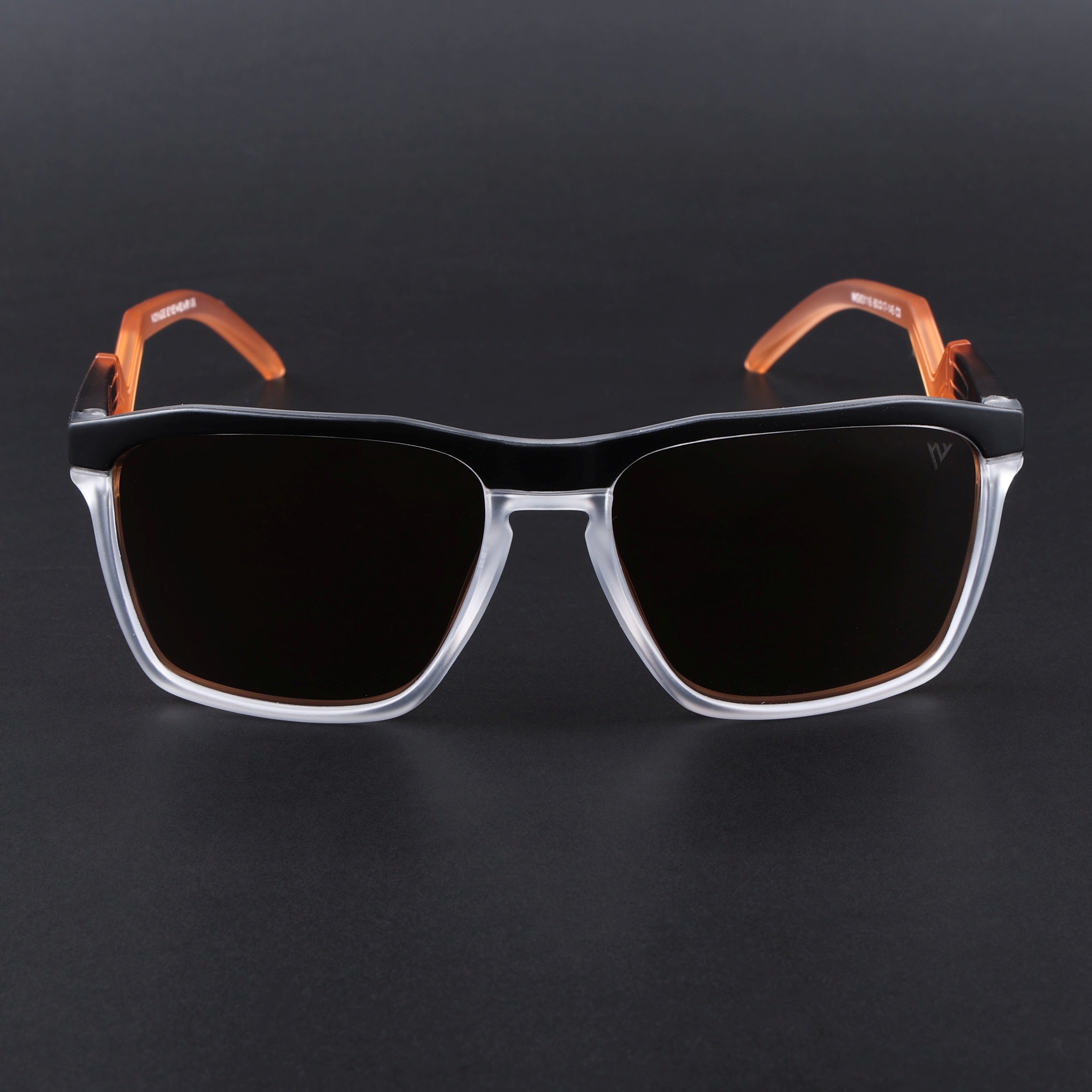 Radar 2.0 | Wayfarer Polarized Sunglasses | Brown Lens | Black & Transparent Frame - PMG6756
