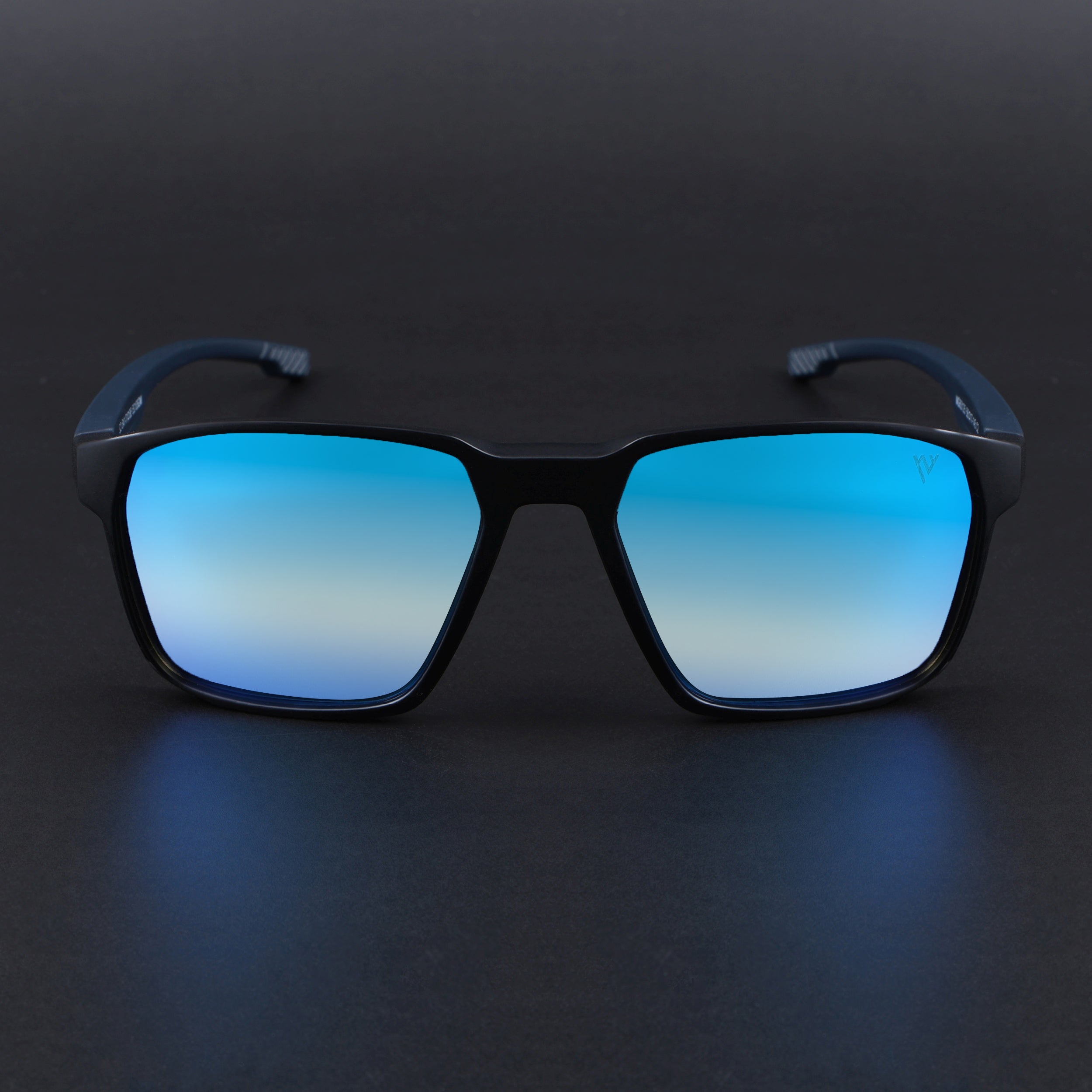 Wayfarer Polarized Sunglasses | Blue Lens | Black Frame - PMG6760
