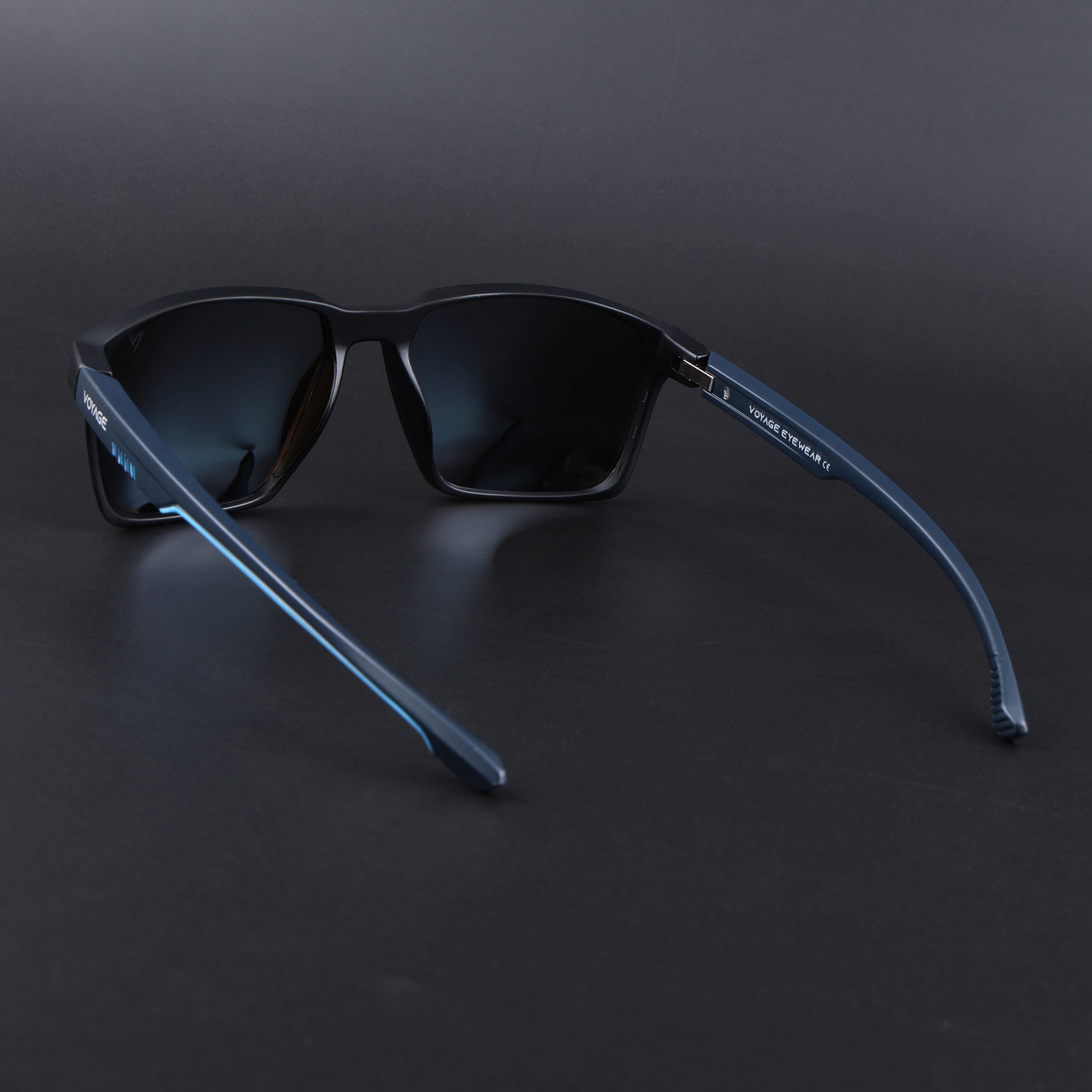 Wayfarer Polarized Sunglasses | Blue Lens | Black Frame - PMG6760