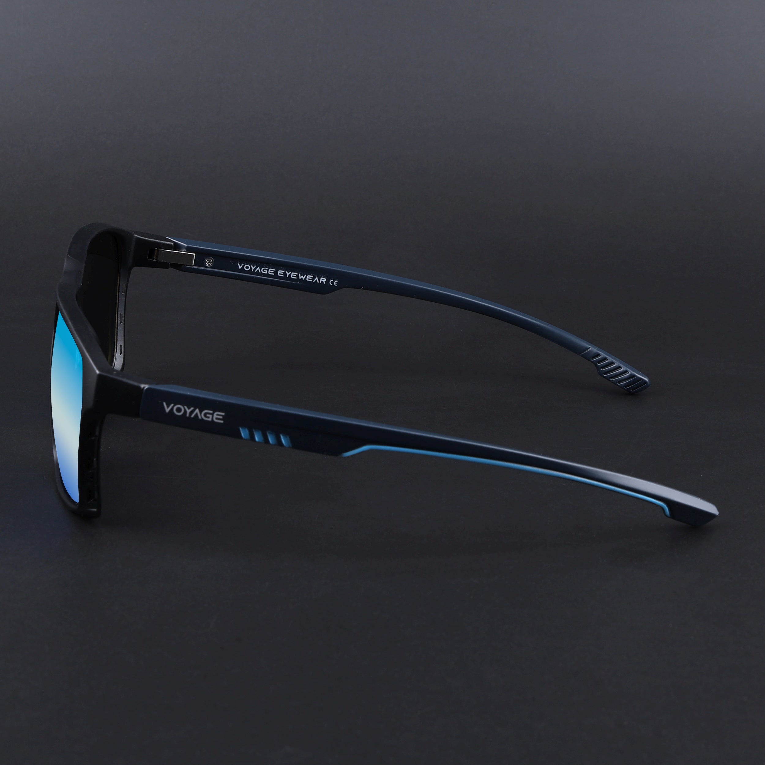 Wayfarer Polarized Sunglasses | Blue Lens | Black Frame - PMG6760