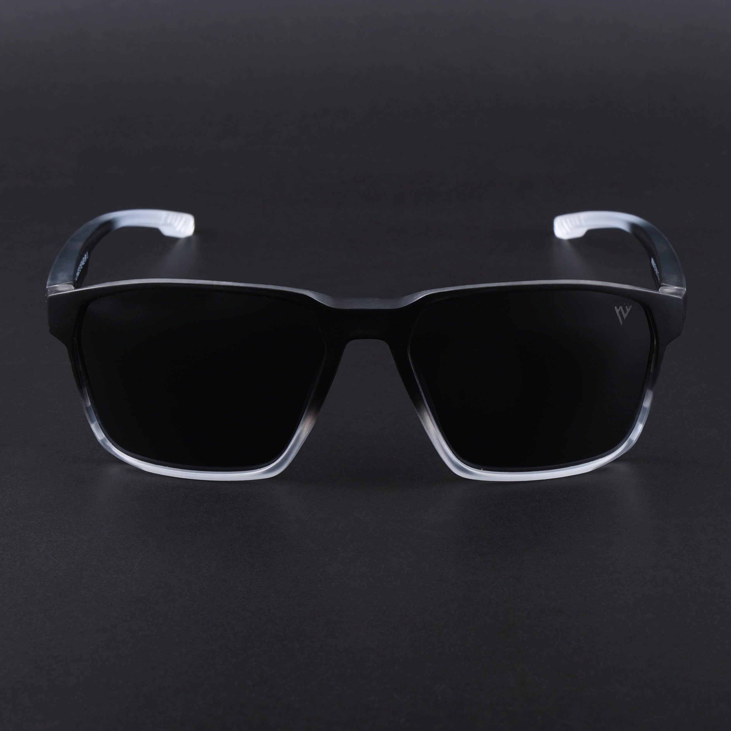 Wayfarer Polarized Sunglasses | Black Lens | Black & White Frame - PMG6761