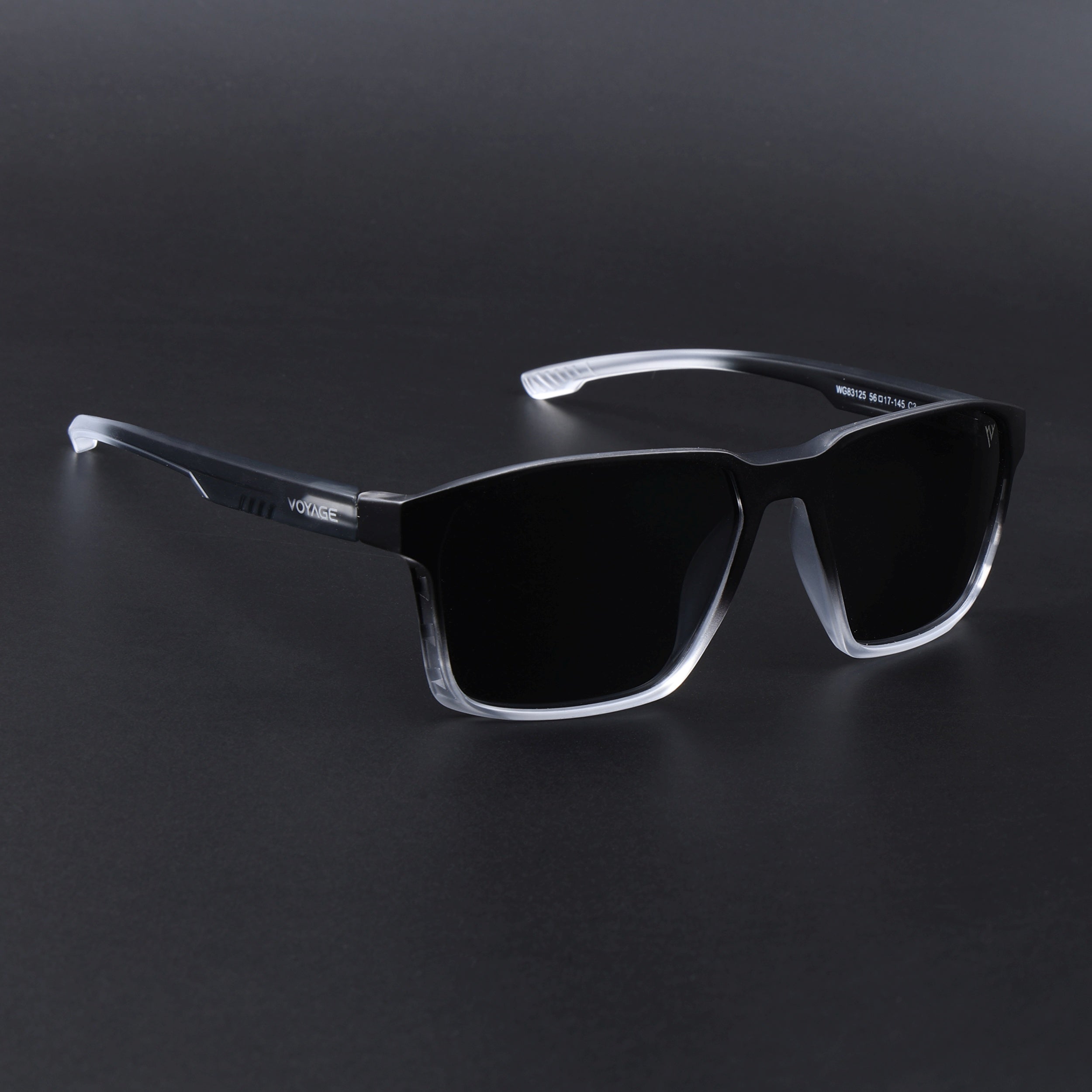 Wayfarer Polarized Sunglasses | Black Lens | Black & White Frame - PMG6761
