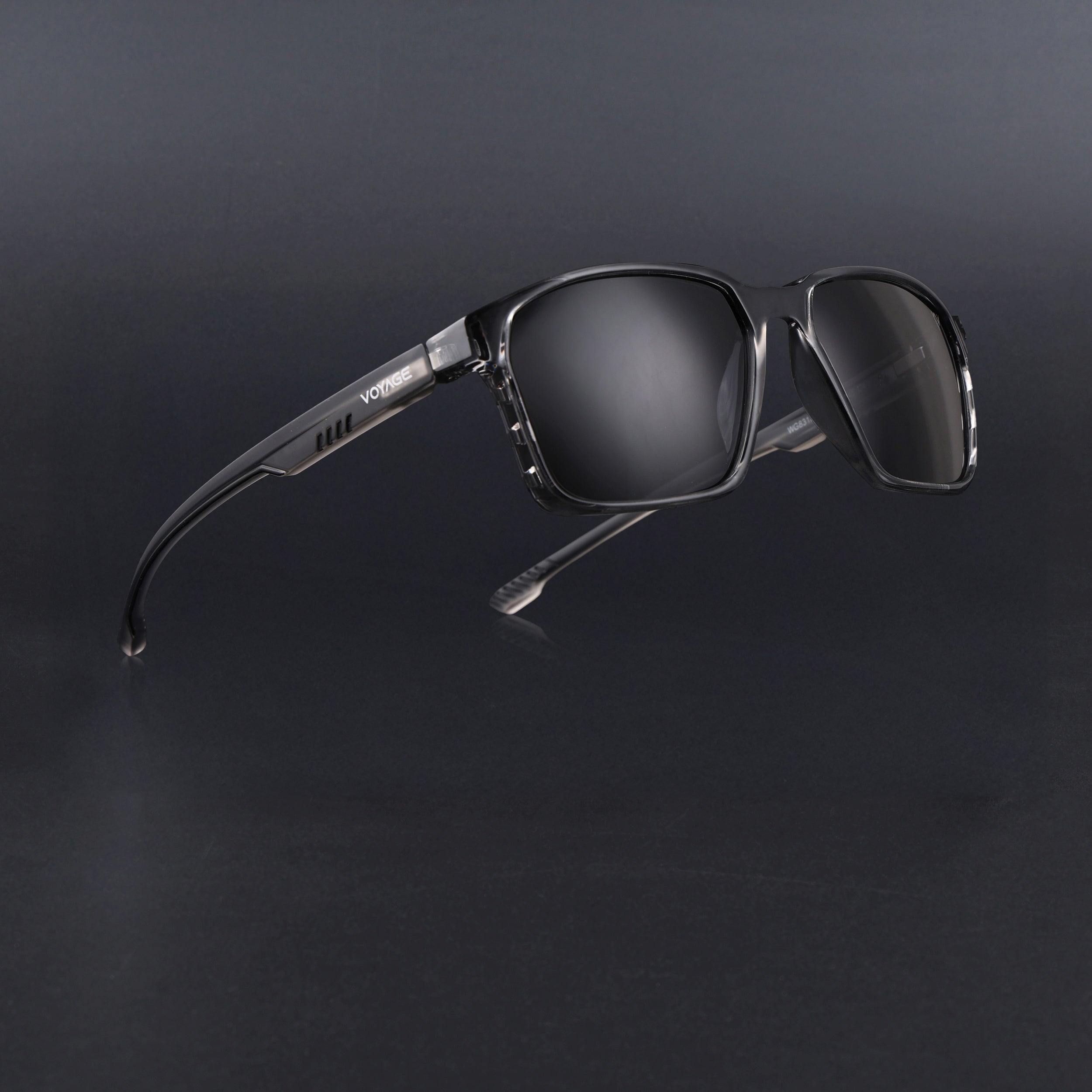 Wayfarer Polarized Sunglasses | Black Lens | Grey Frame - PMG6762