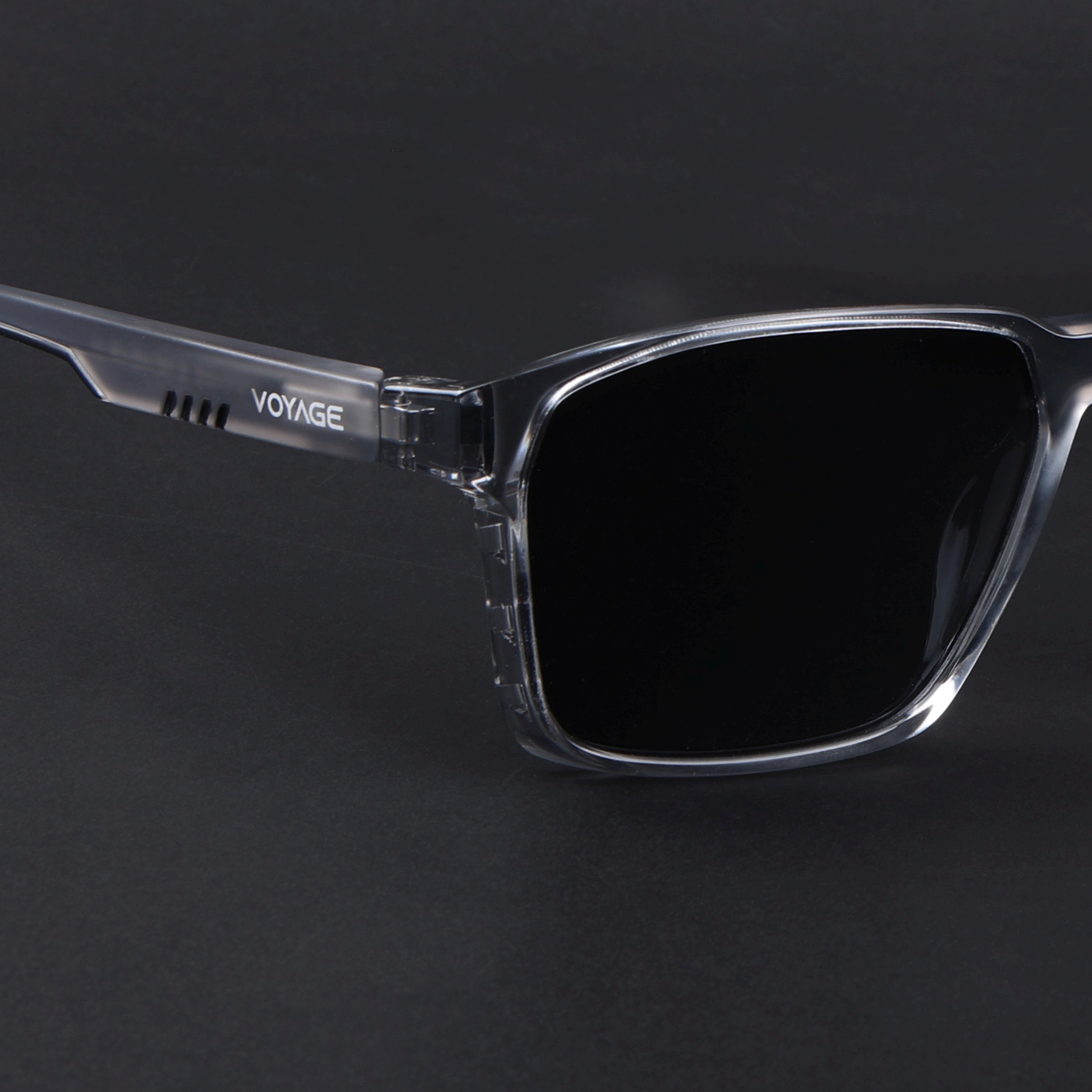 Wayfarer Polarized Sunglasses | Black Lens | Grey Frame - PMG6762