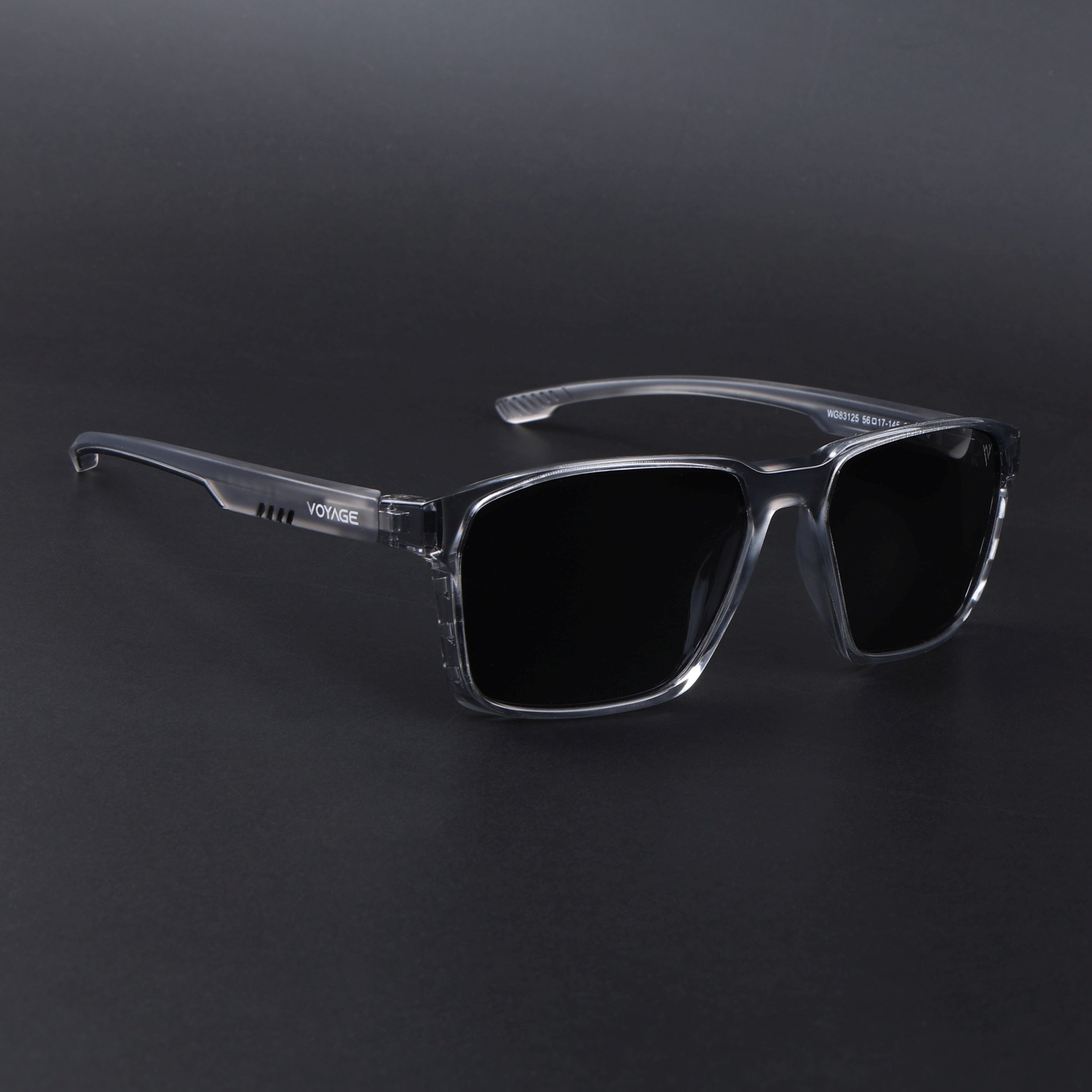 Wayfarer Polarized Sunglasses | Black Lens | Grey Frame - PMG6762