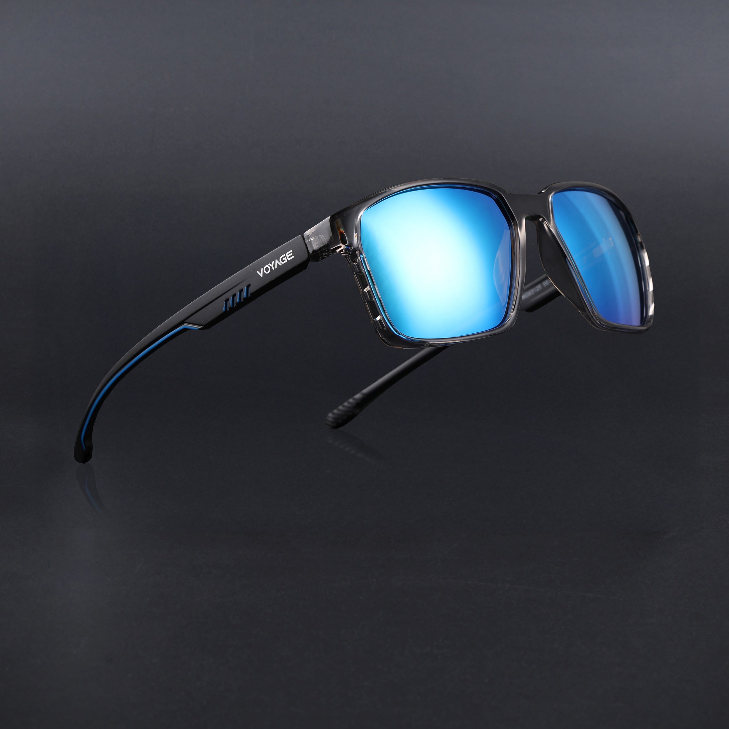 Wayfarer Polarized Sunglasses | Blue Lens | Grey Frame - PMG6763