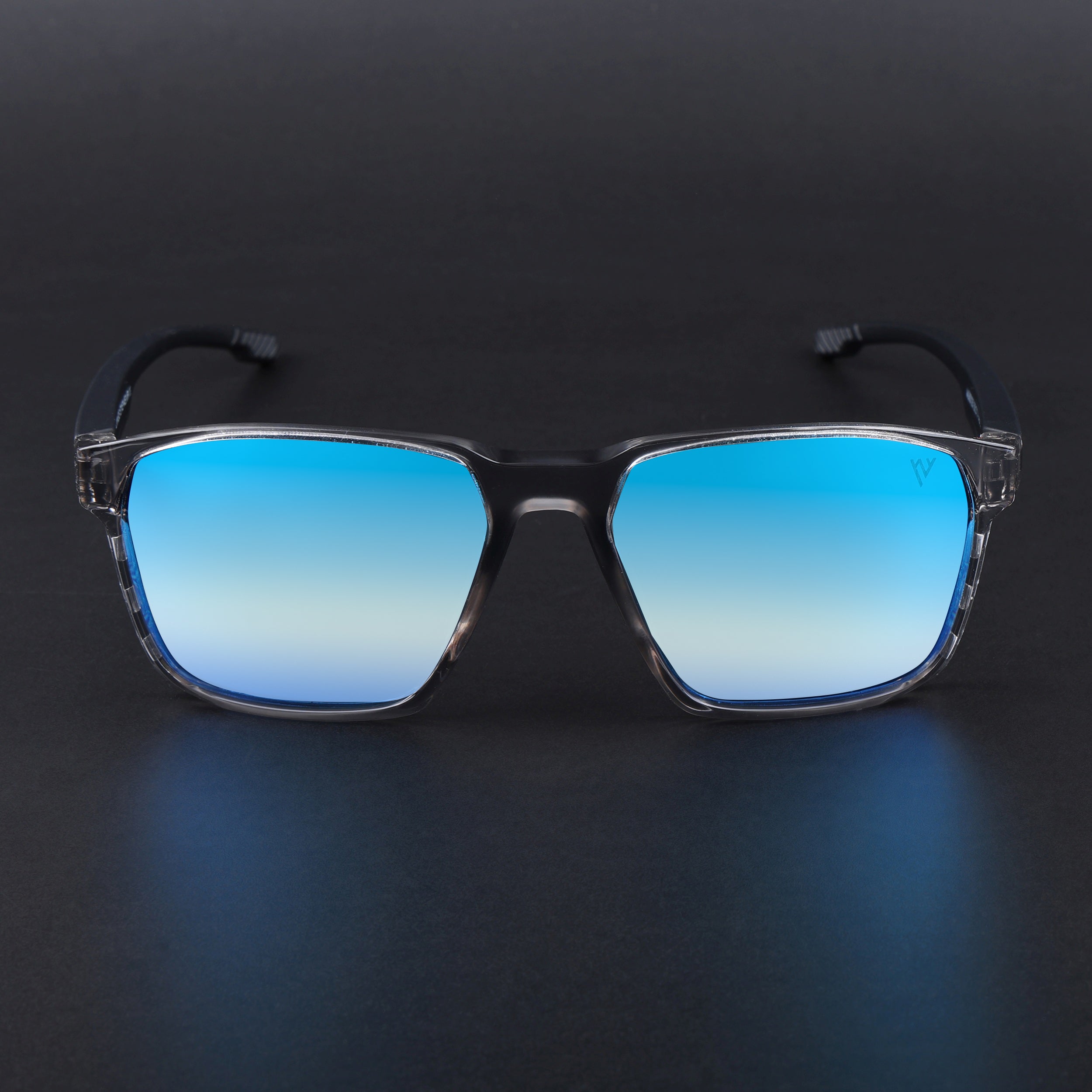Wayfarer Polarized Sunglasses | Blue Lens | Grey Frame - PMG6763