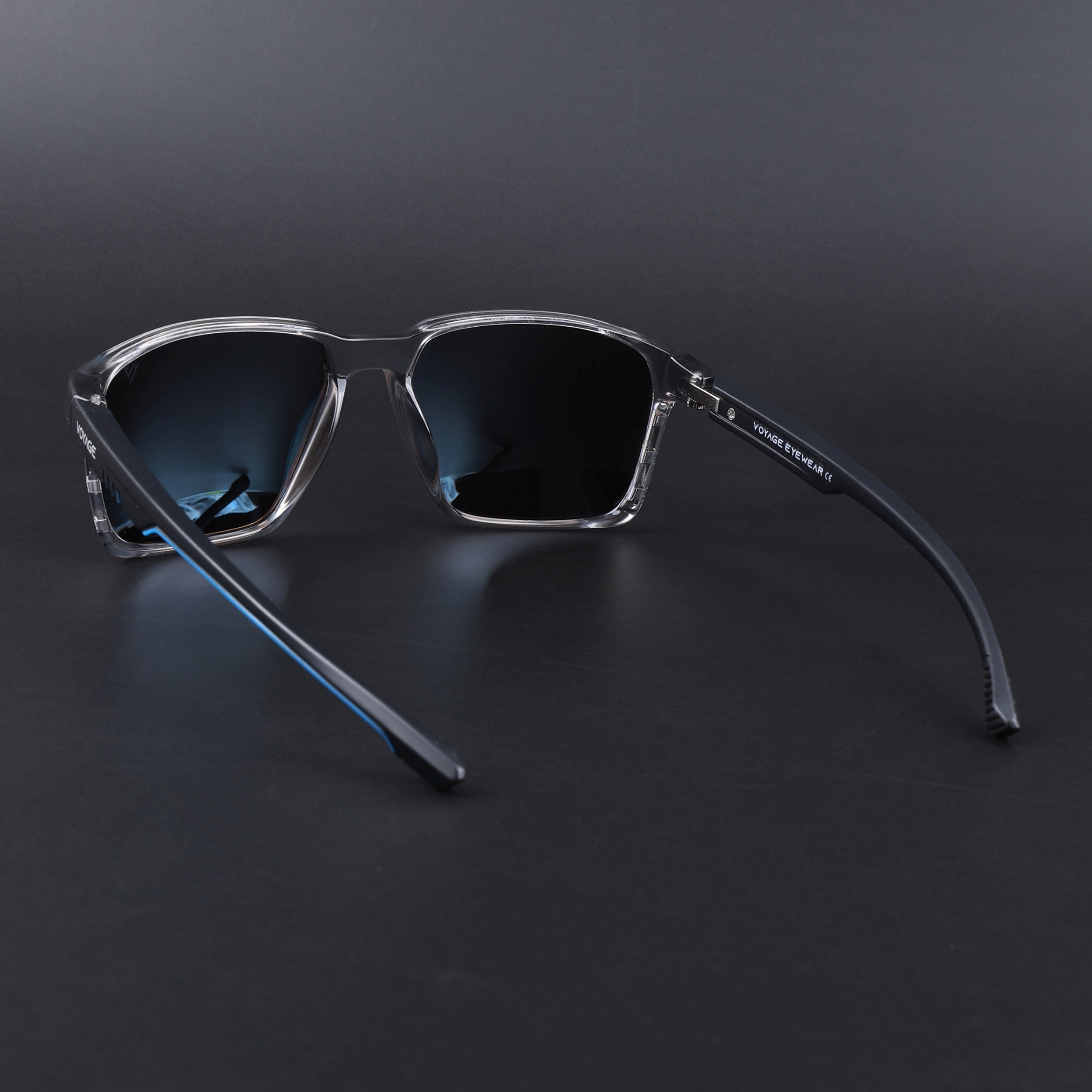 Wayfarer Polarized Sunglasses | Blue Lens | Grey Frame - PMG6763