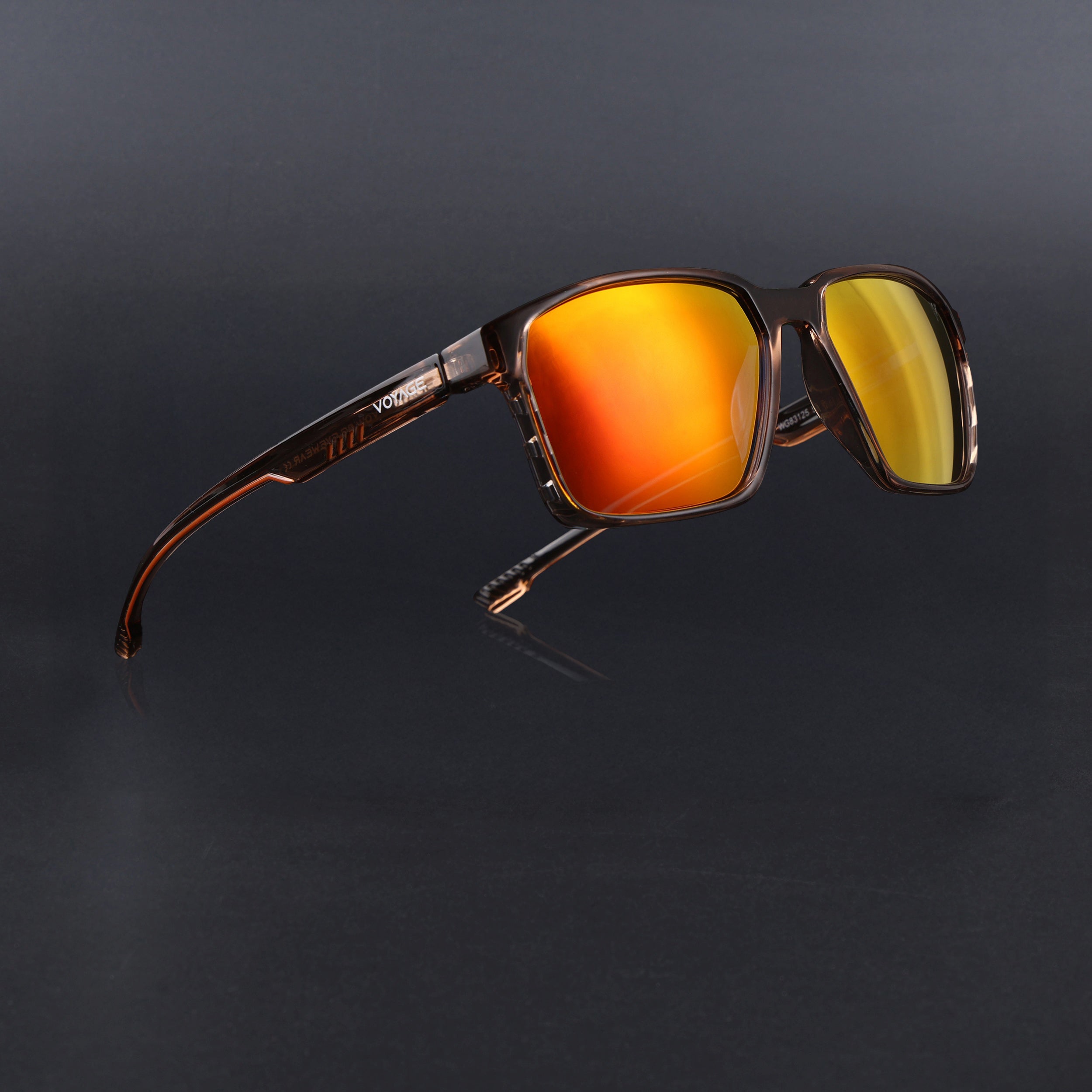 Wayfarer Polarized Sunglasses | Orange Lens | Brown Frame - PMG6764