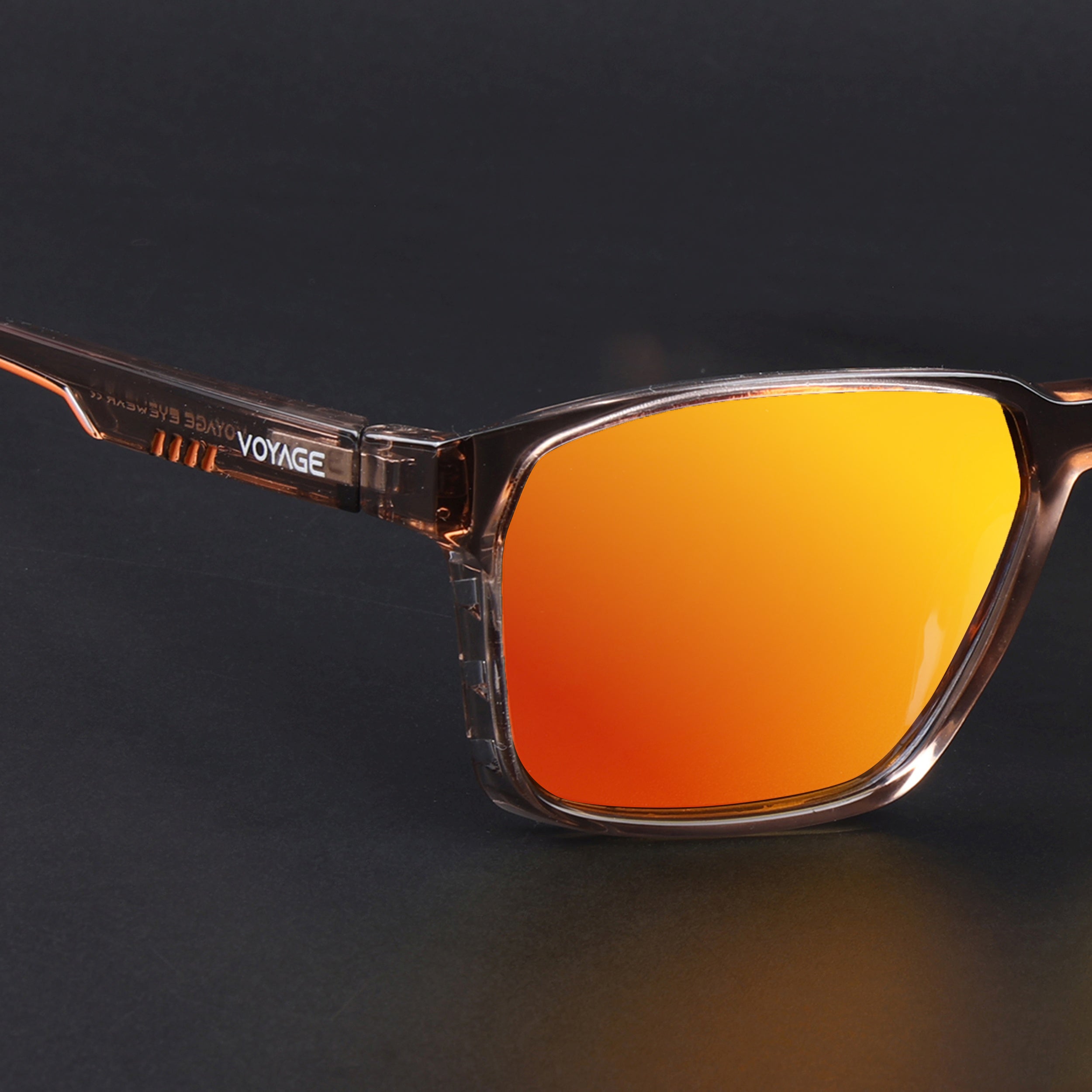 Wayfarer Polarized Sunglasses | Orange Lens | Brown Frame - PMG6764