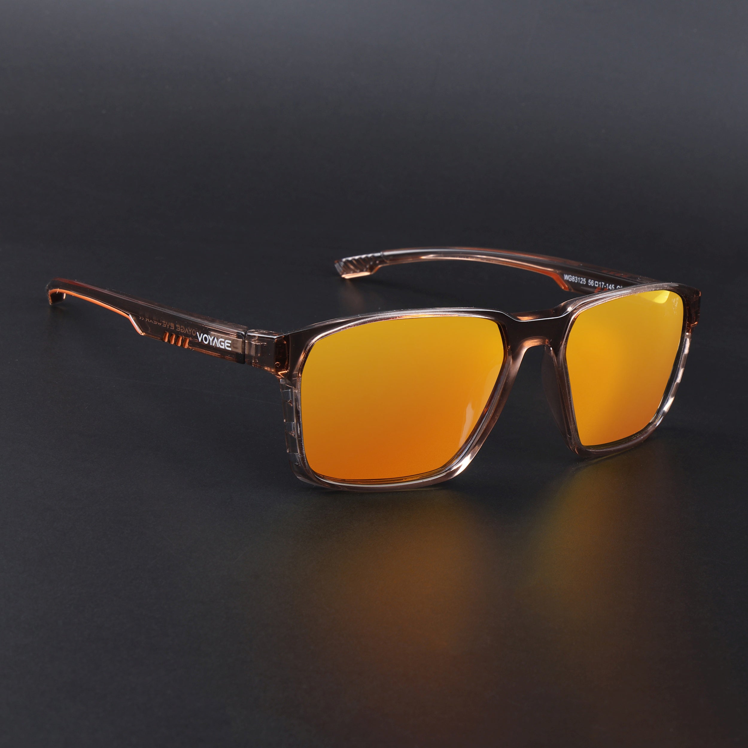 Wayfarer Polarized Sunglasses | Orange Lens | Brown Frame - PMG6764