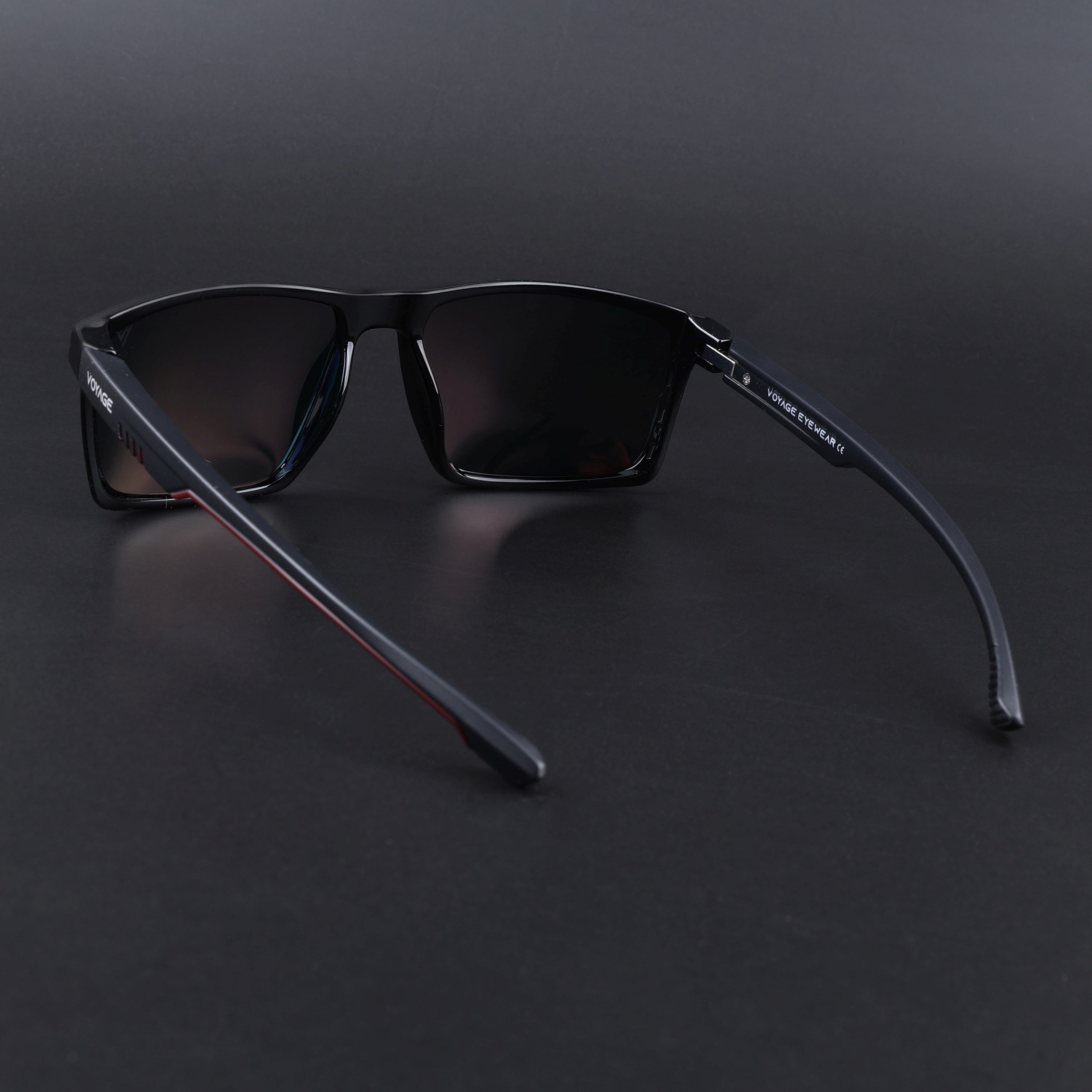 Wayfarer Polarized Sunglasses | Orange Lens | Shine Black Frame - PMG6766