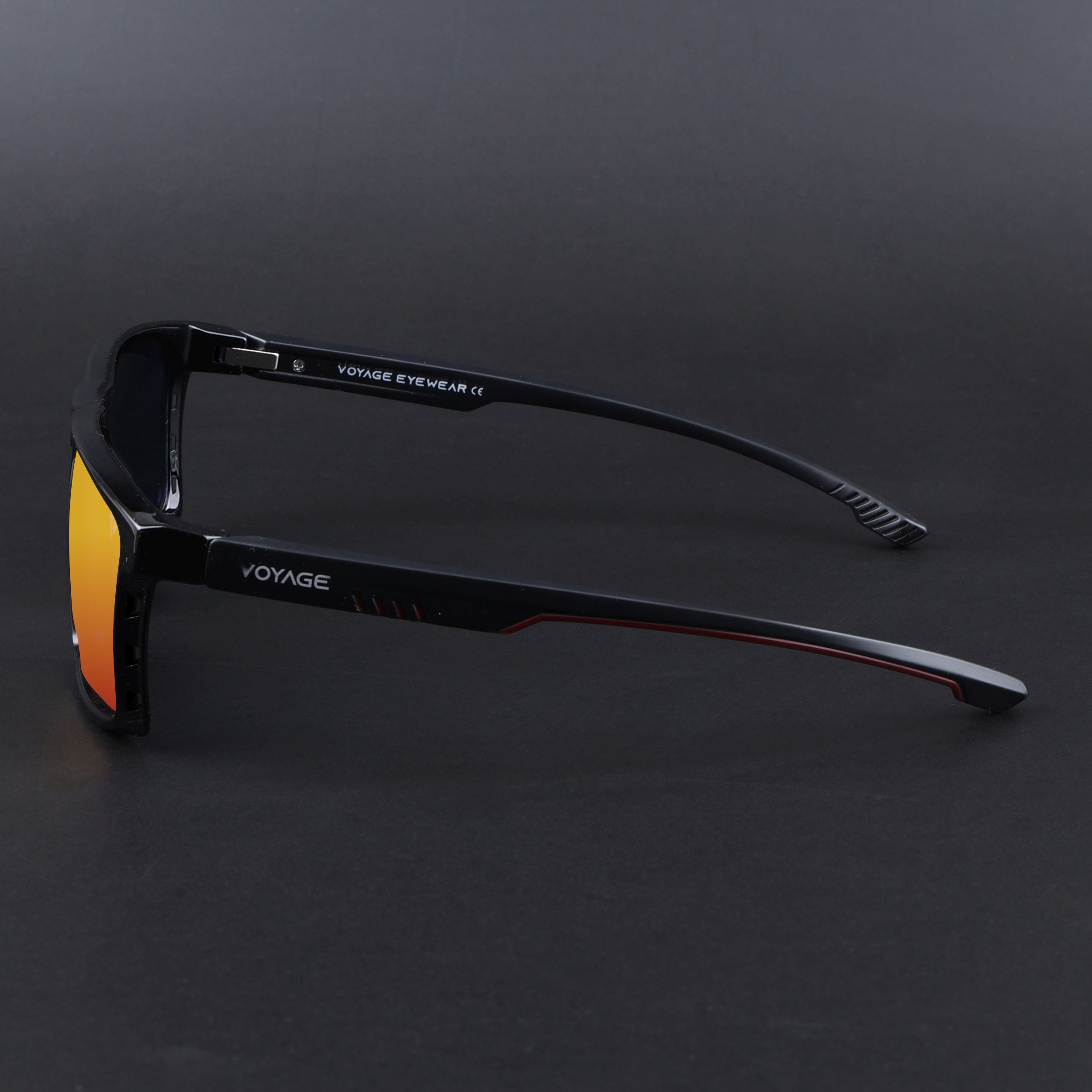 Wayfarer Polarized Sunglasses | Orange Lens | Shine Black Frame - PMG6766