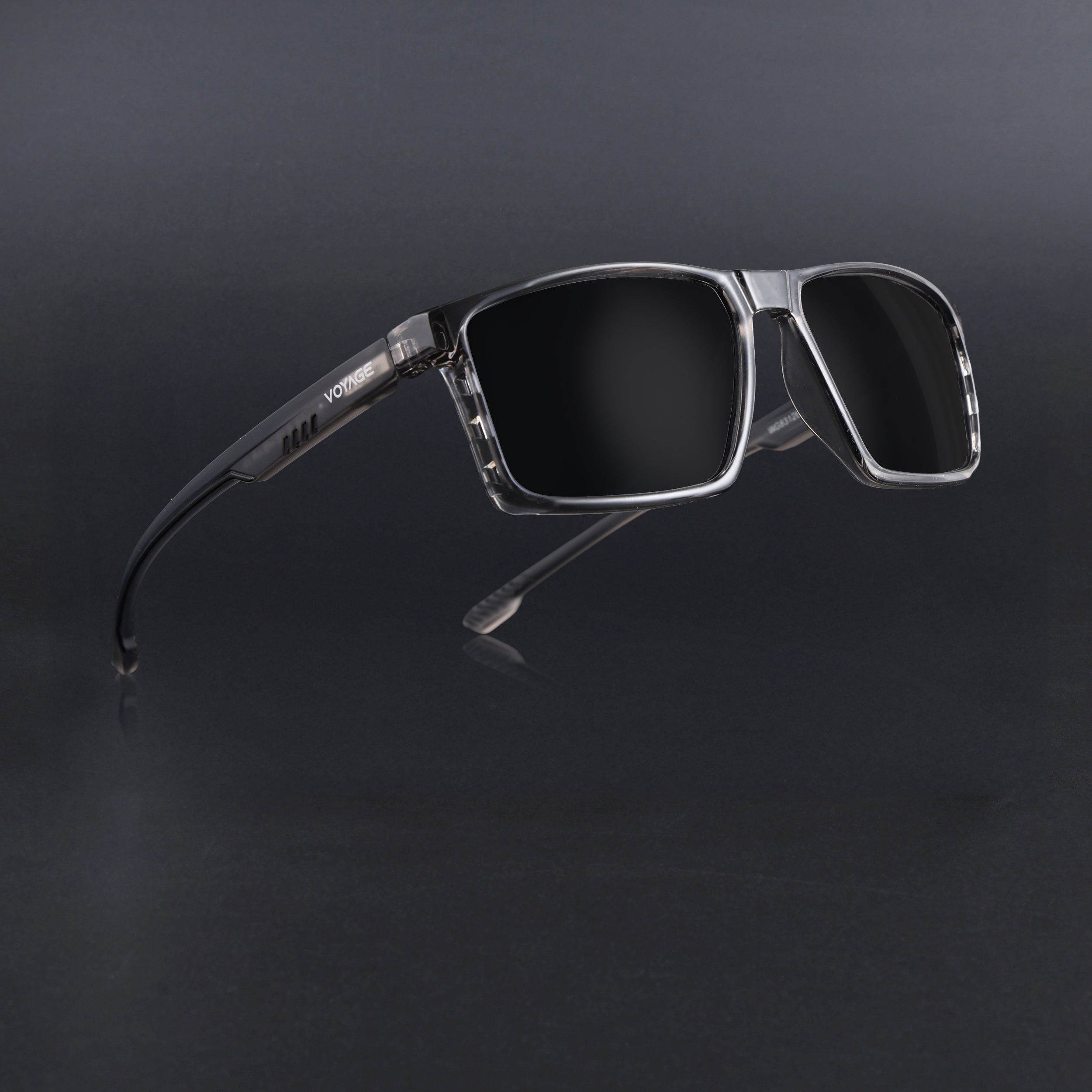 Wayfarer Polarized Sunglasses | Black Lens | Grey Frame - PMG6767